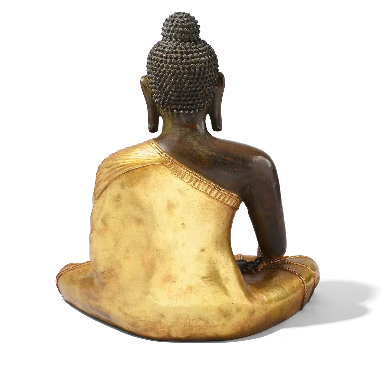 Gilt Brass Sitting Buddha - Varada Mudra - Image 9