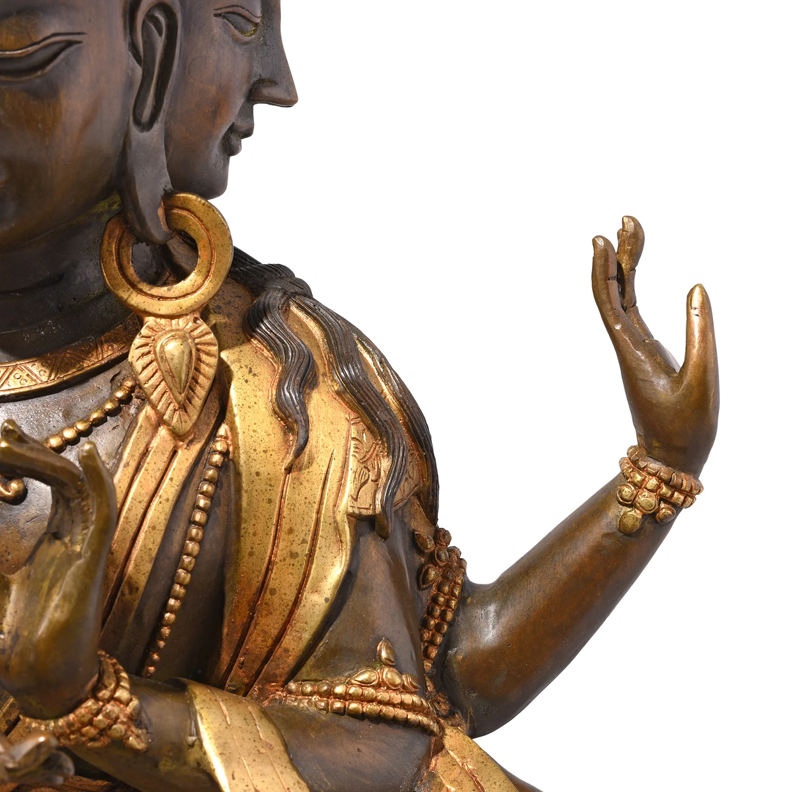 Gilt Brass Statue Of Usnisavijaya - Buddha Of Longevity - Image 5