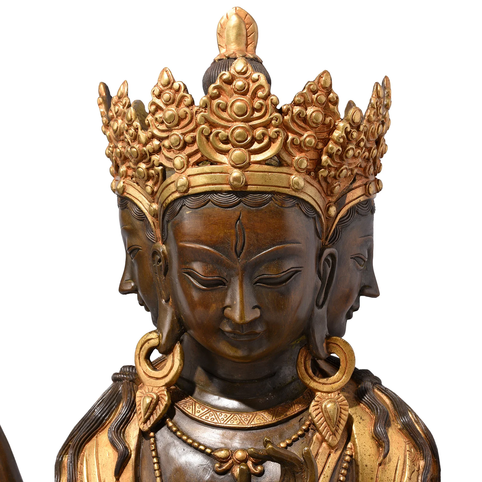 Gilt Brass Statue Of Usnisavijaya - Buddha Of Longevity - Image 7