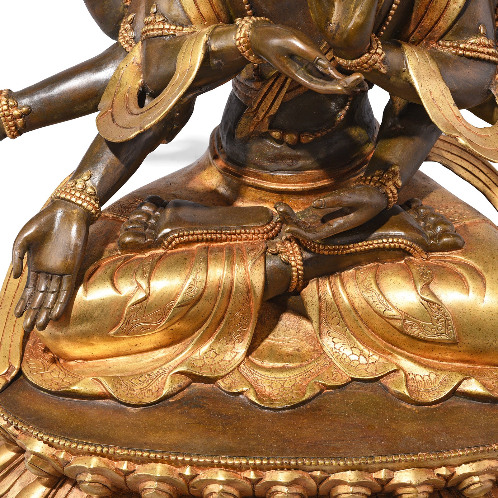 Gilt Brass Statue Of Usnisavijaya - Buddha Of Longevity - Image 8