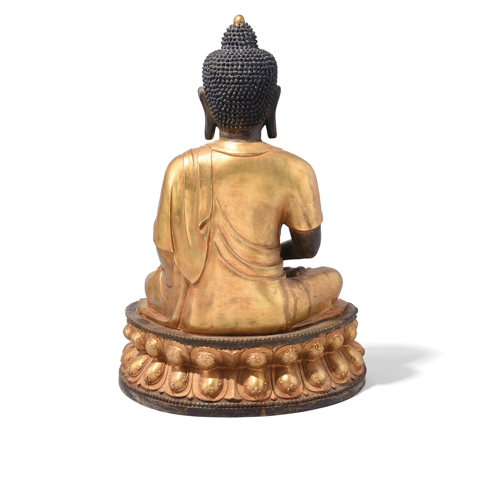 Gilt Bronze Sitting Buddha Statue - Dhyana Mudra - Image 8