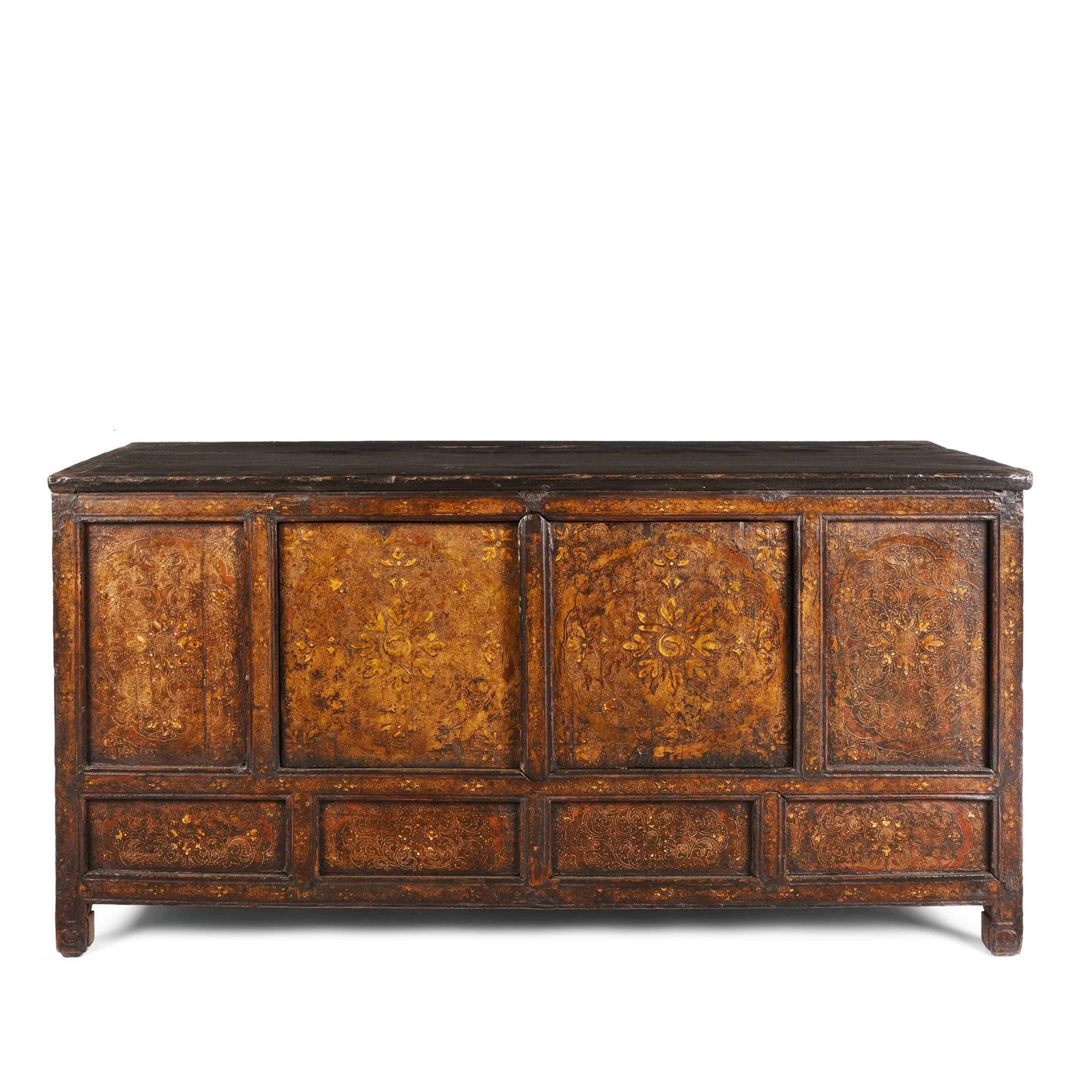 Gilt Painted Tibetan Altar Cabinet - 19th Century