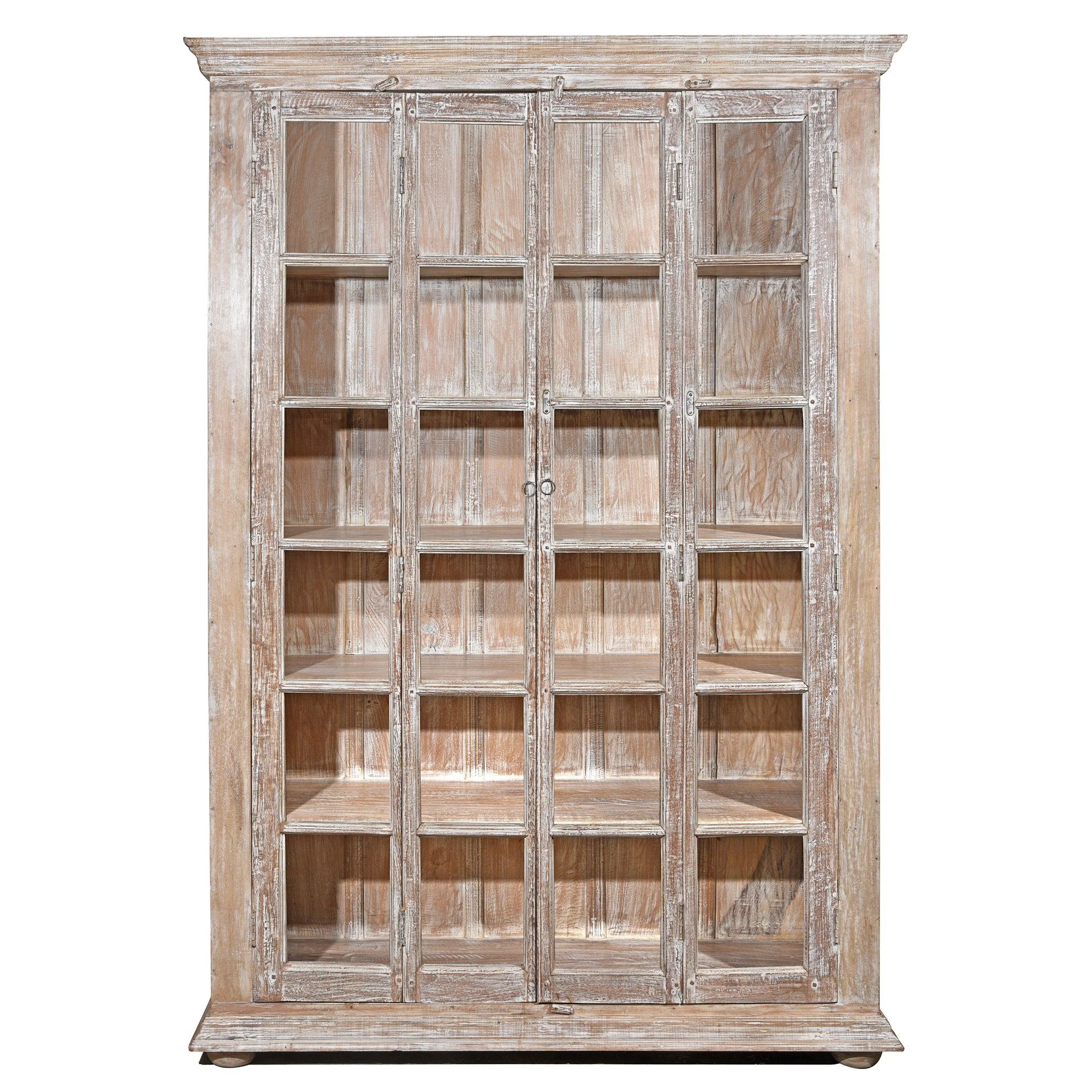 Glazed Book Cabinet Made From Reclaimed Teak