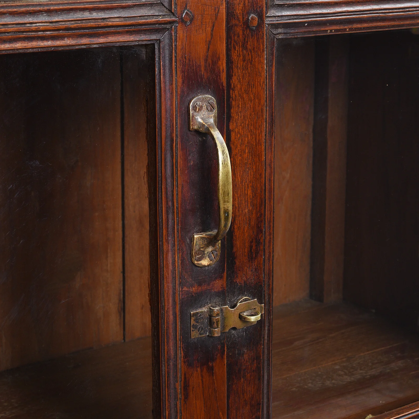 Glazed Teak Anglo Indian Book Cabinet - Ca 1910 - Image 7