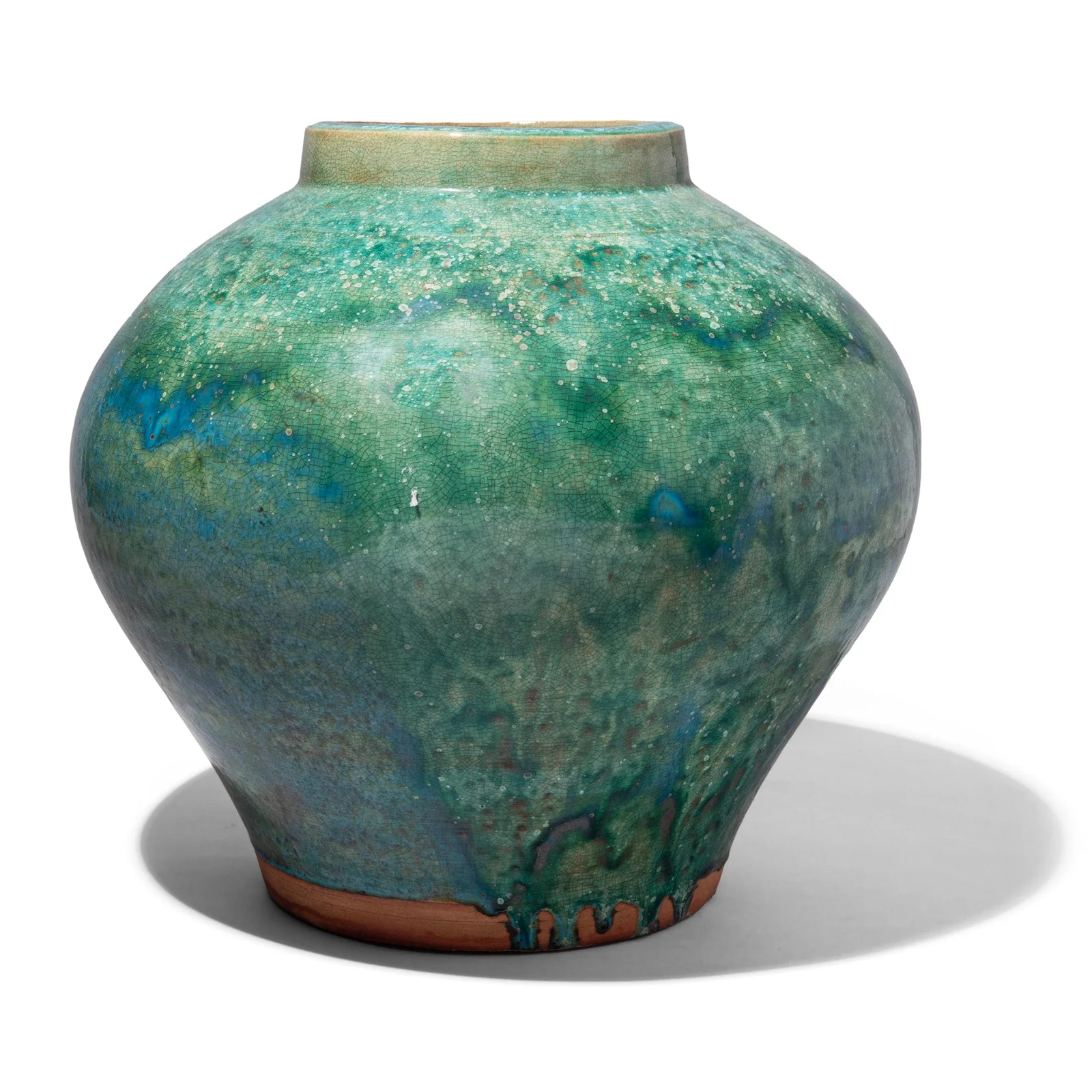 Green Copper Glazed Terracotta Jar - Image 3