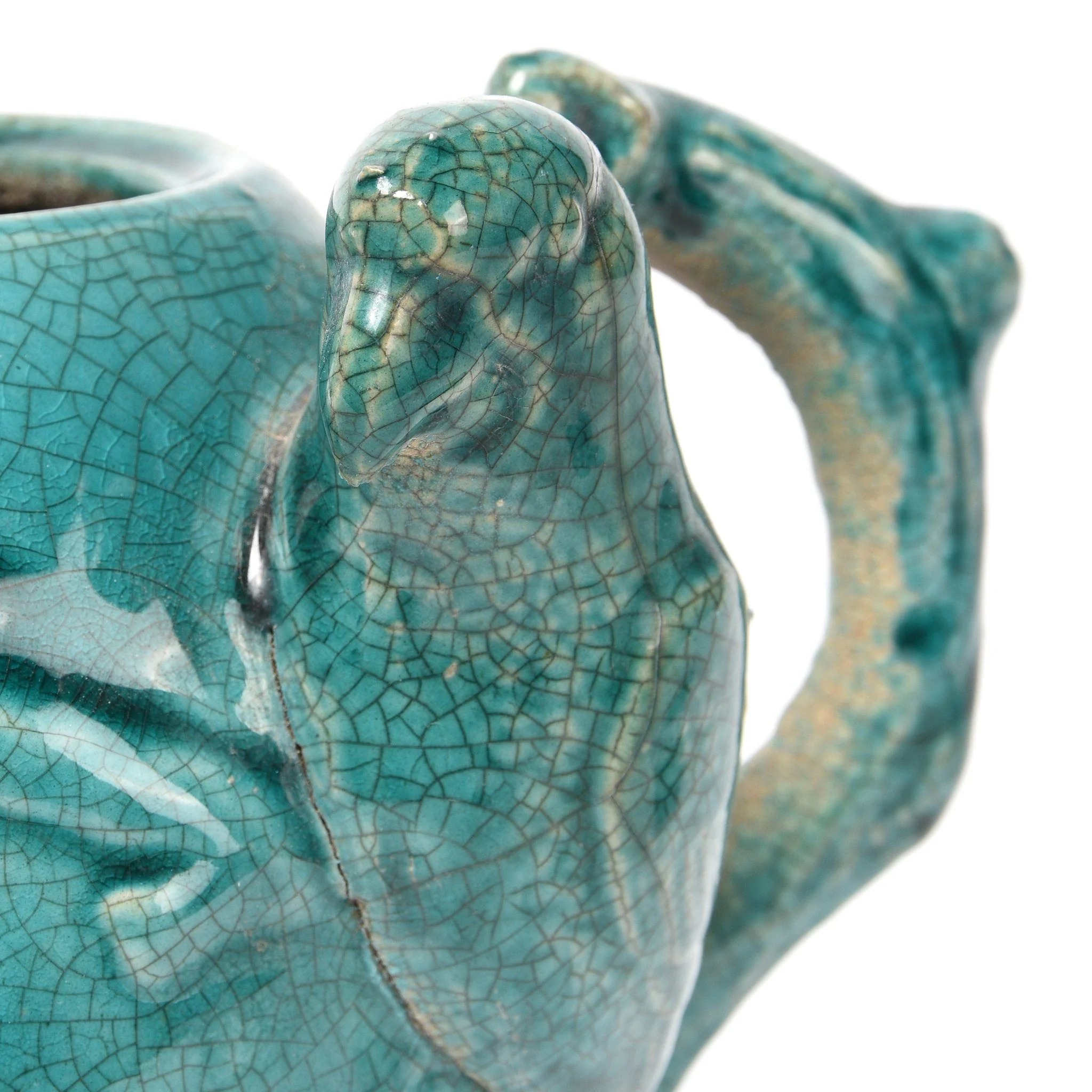 Green Earthenware Teapot - Parrot Design - Image 5