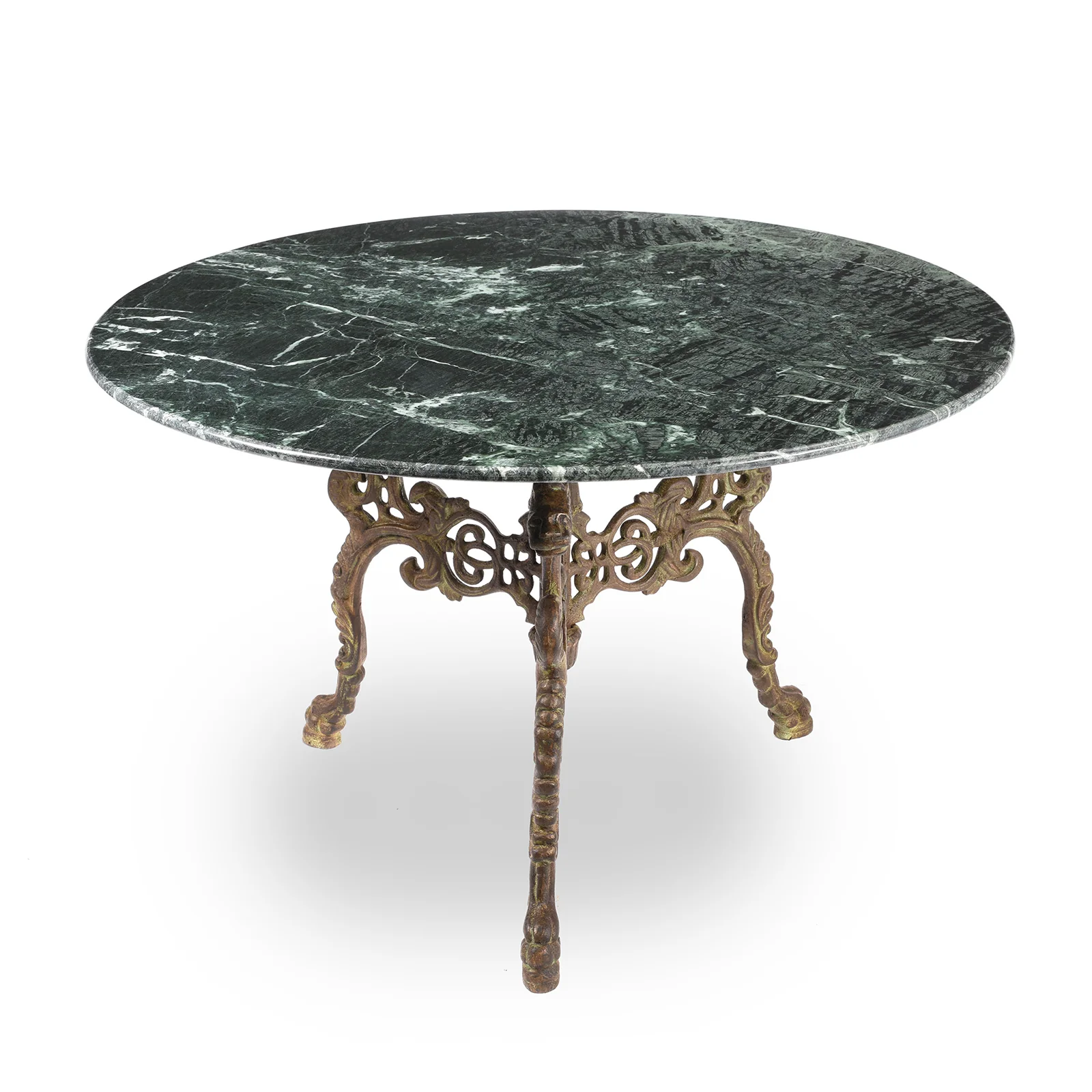 Green Marble Round Table With Cast Iron Base - Image 2