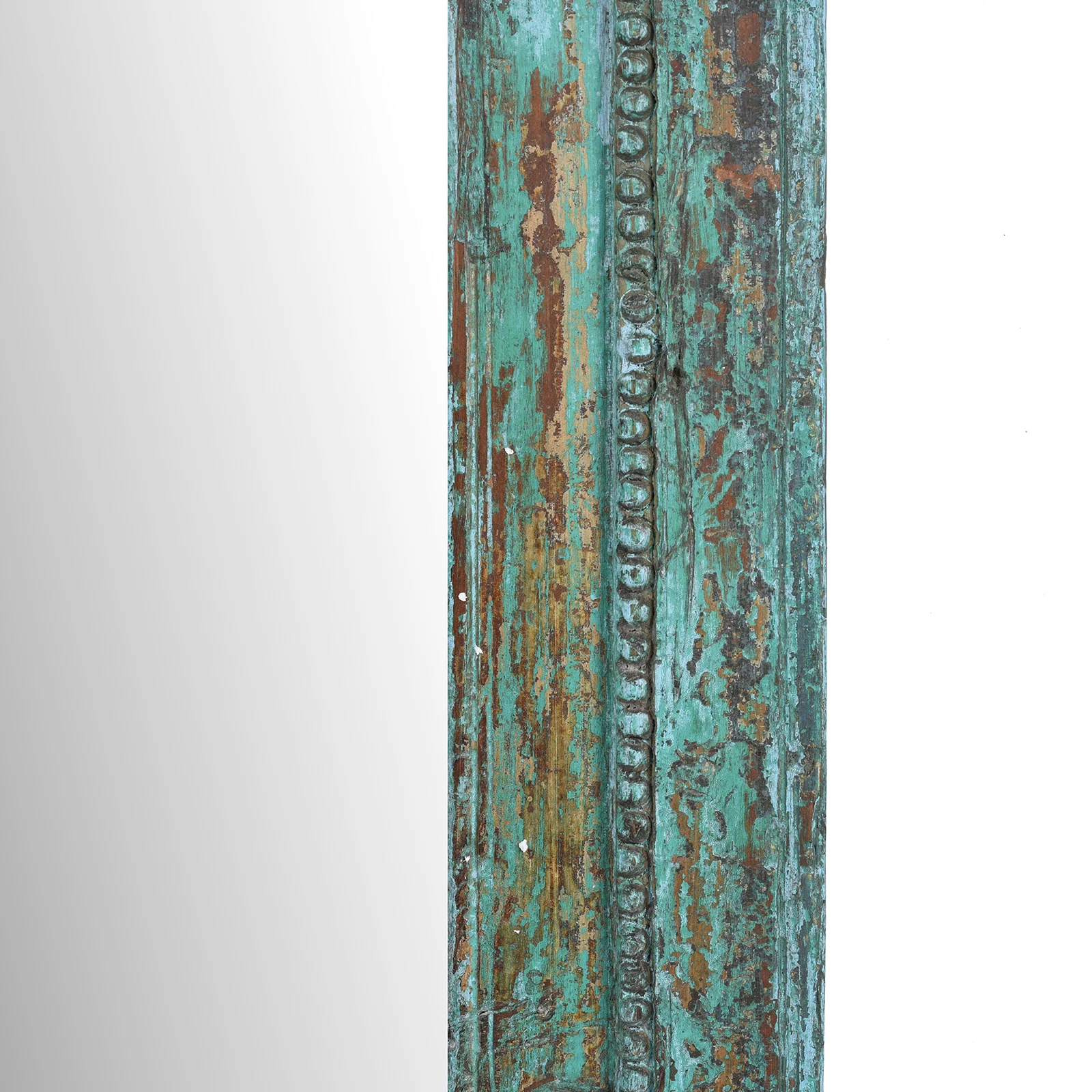 Green Painted Square Teak Mirror - 19th Century - Image 7