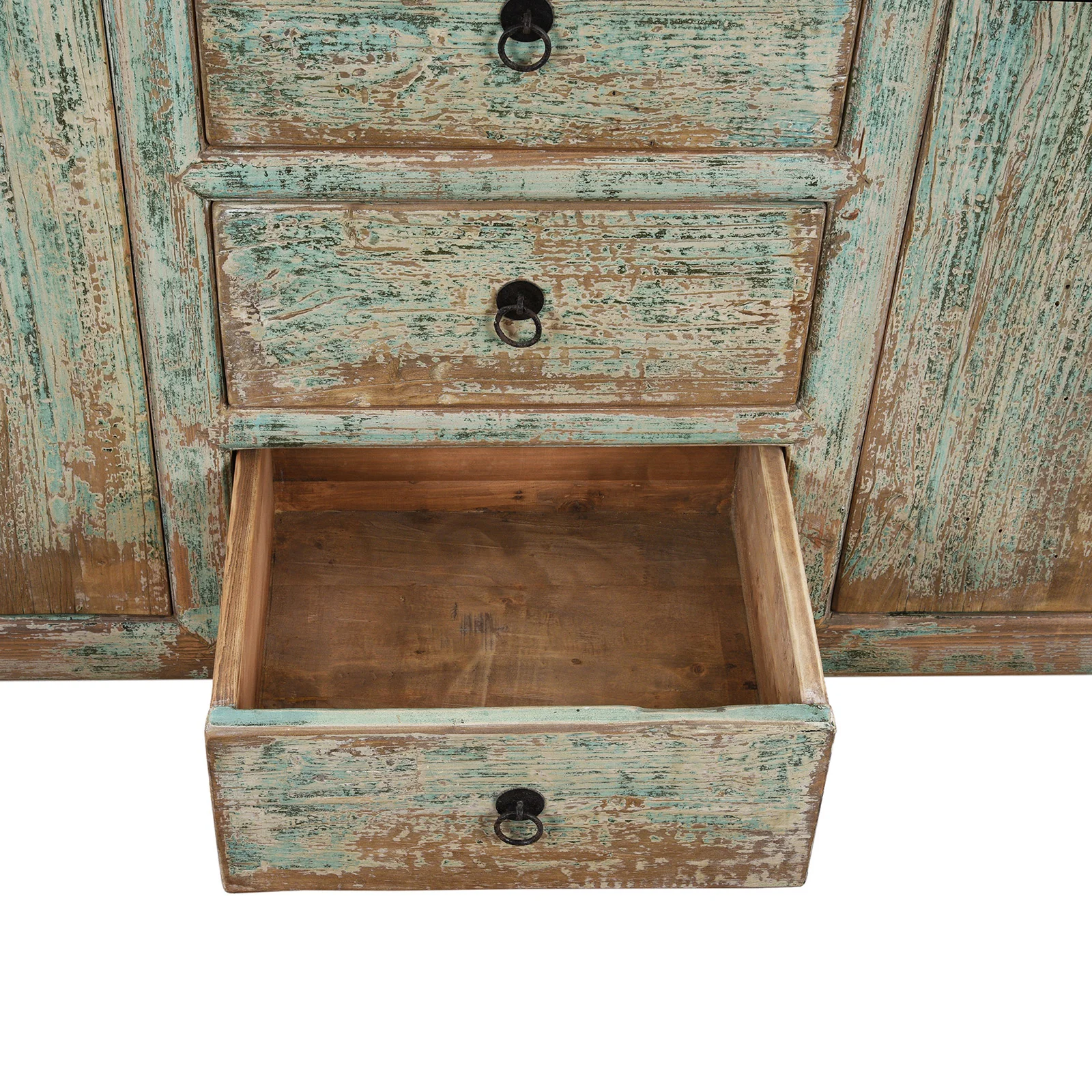 Green Painted Sideboard Made From Old Pine - Image 7