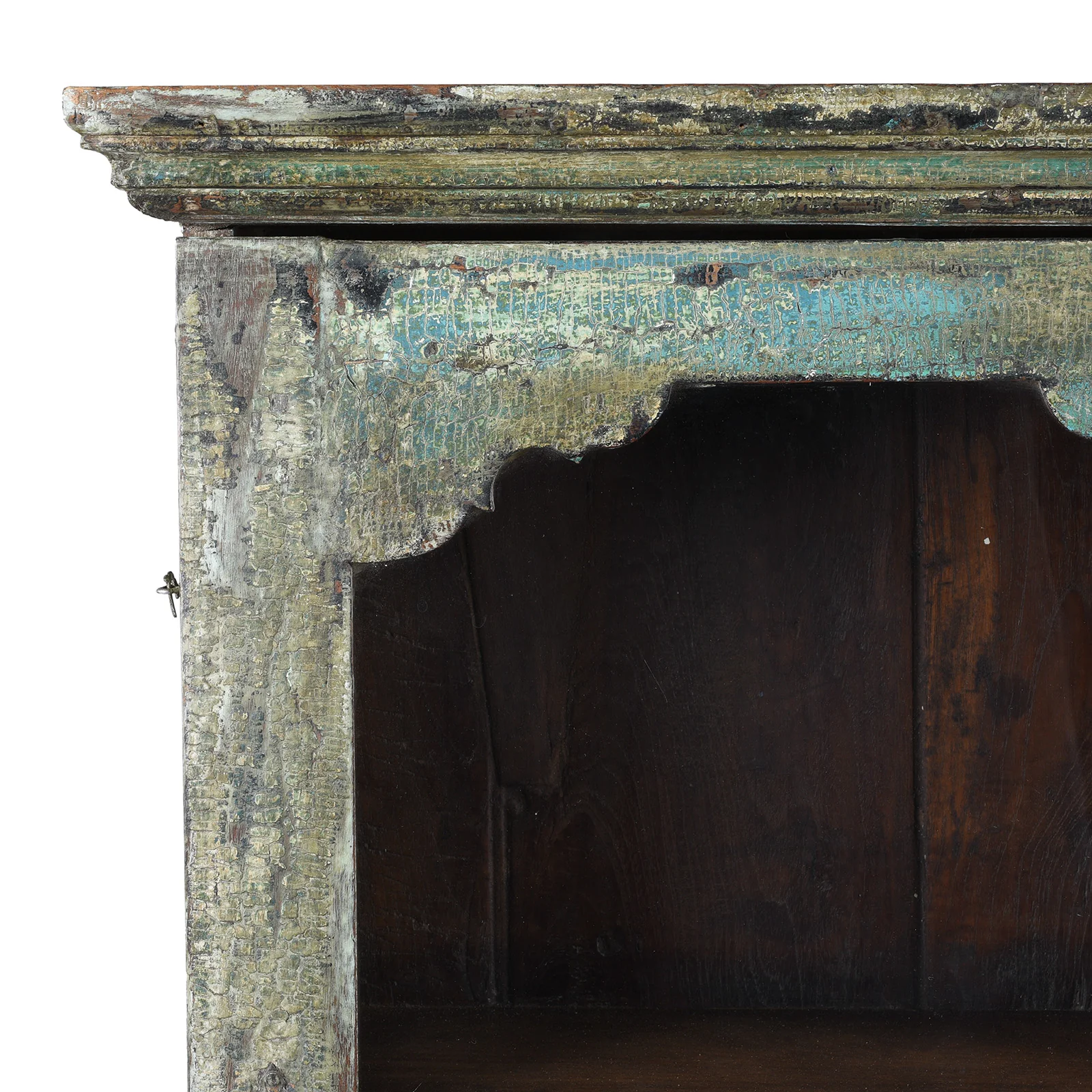 Green Painted Teak Glazed Wall Cabinet - Ca 1930 - Image 3
