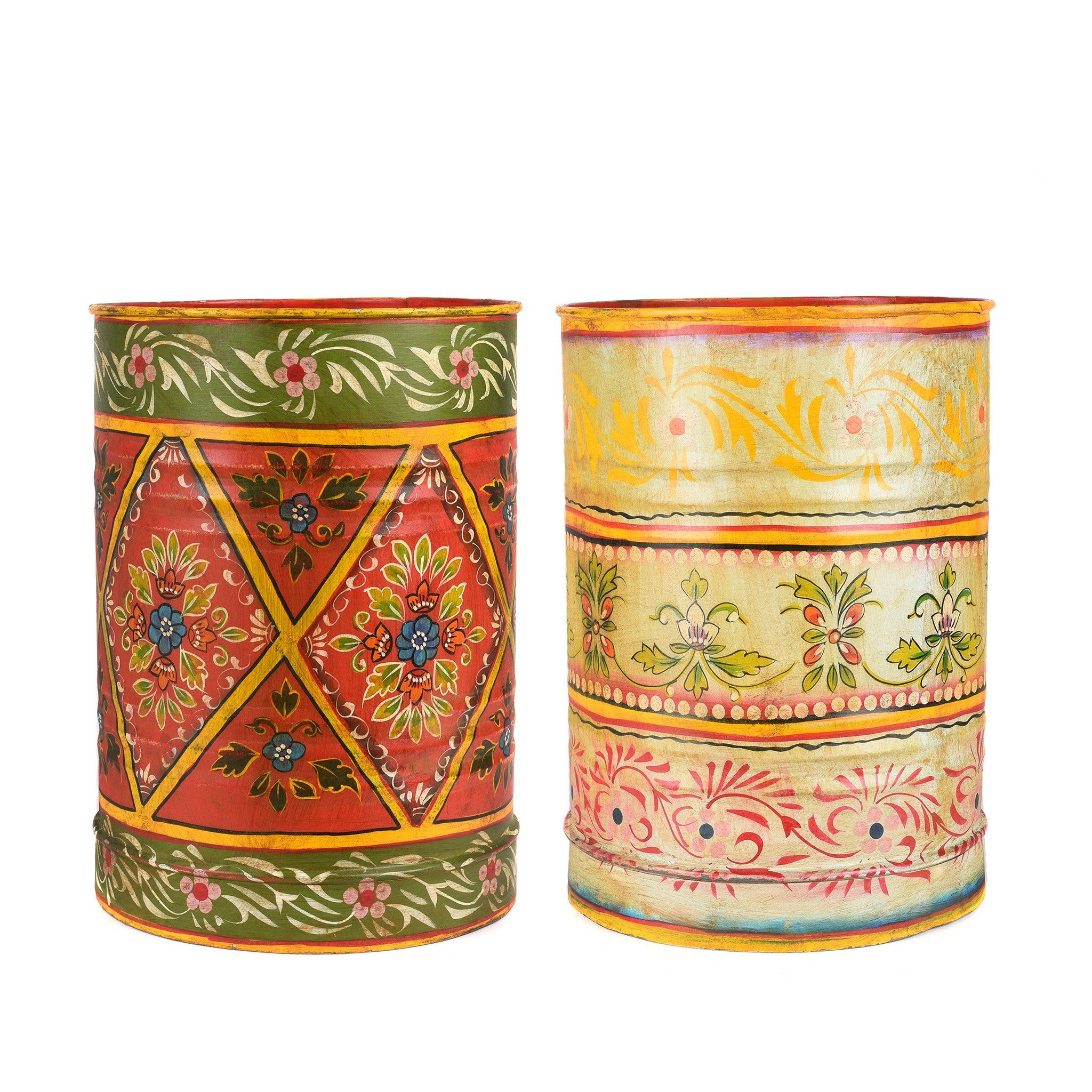 Handpainted Waste Paper Bin / Planter - Image 5