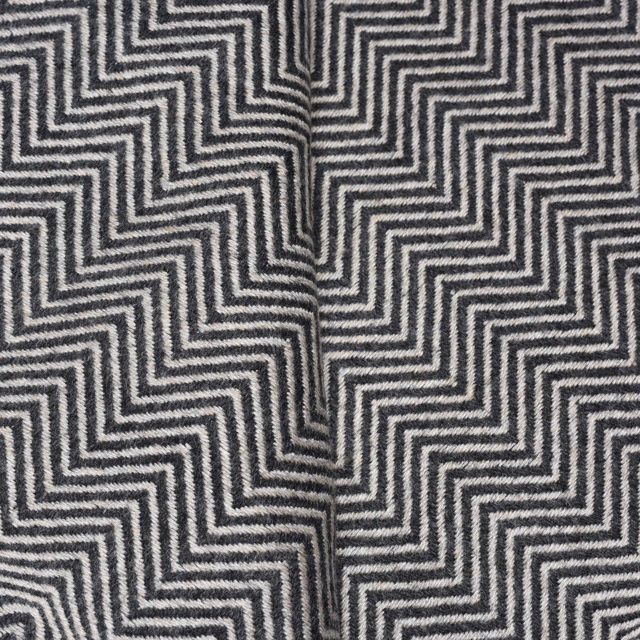 Herringbone Wool Throw from Kashmir - Image 4
