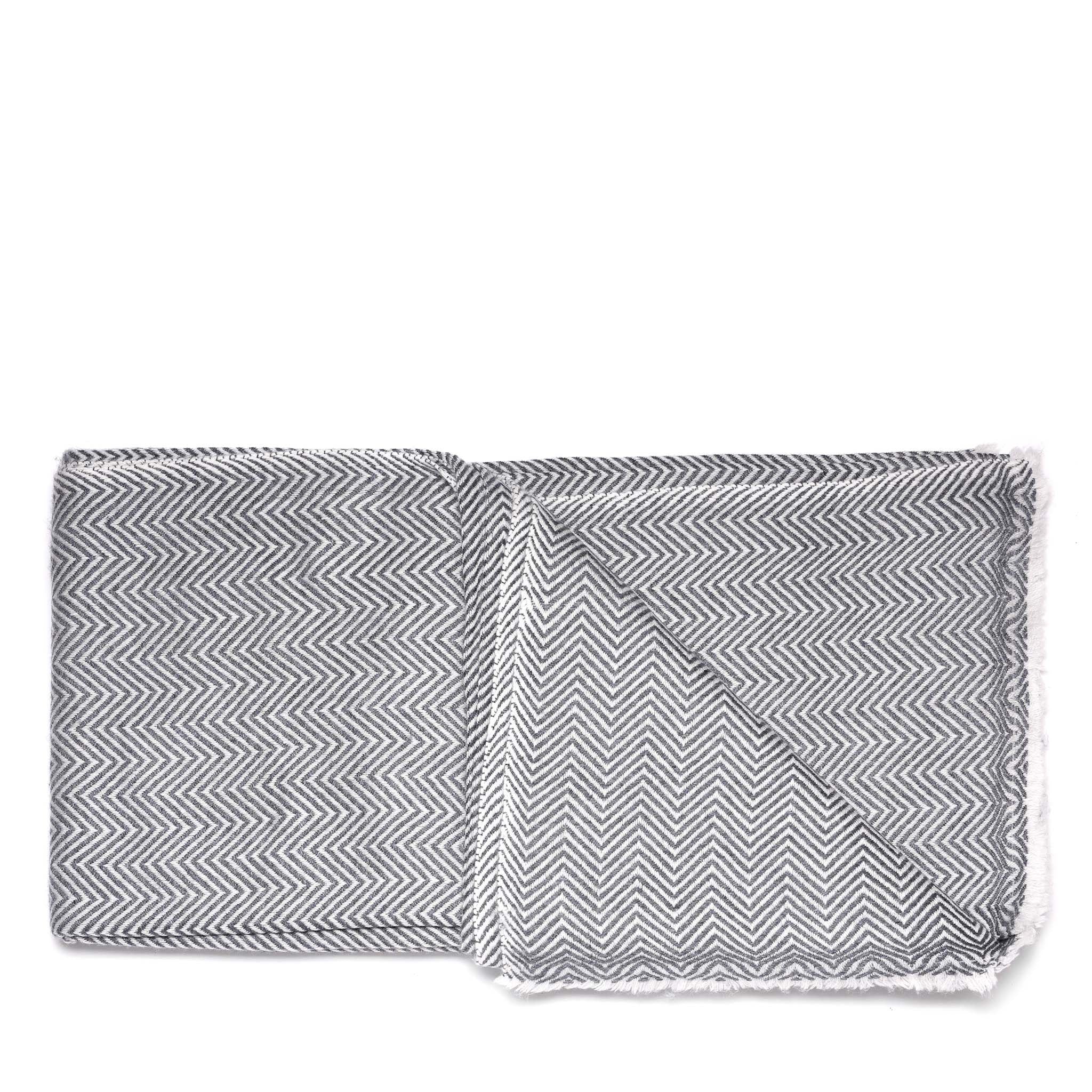 Herringbone Wool Throw from Kashmir - Image 8