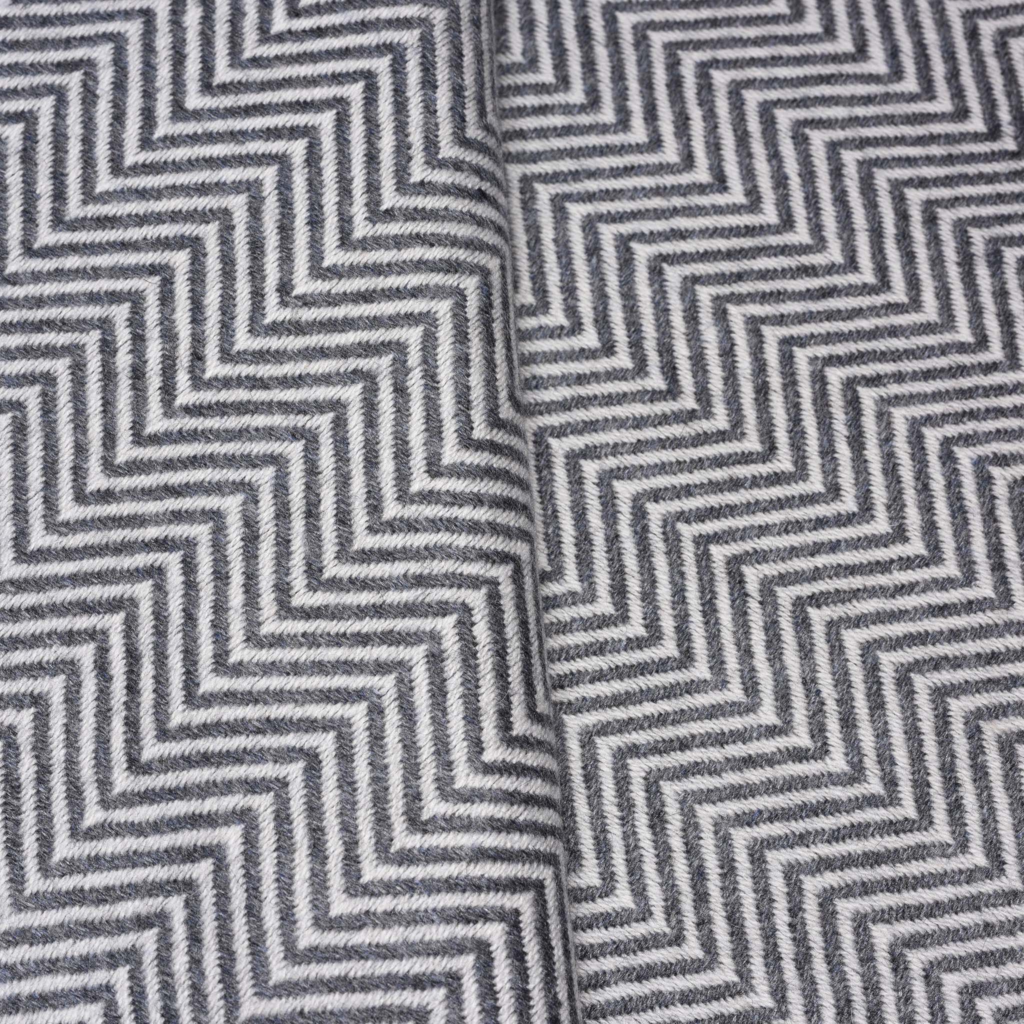 Herringbone Wool Throw from Kashmir - Image 9