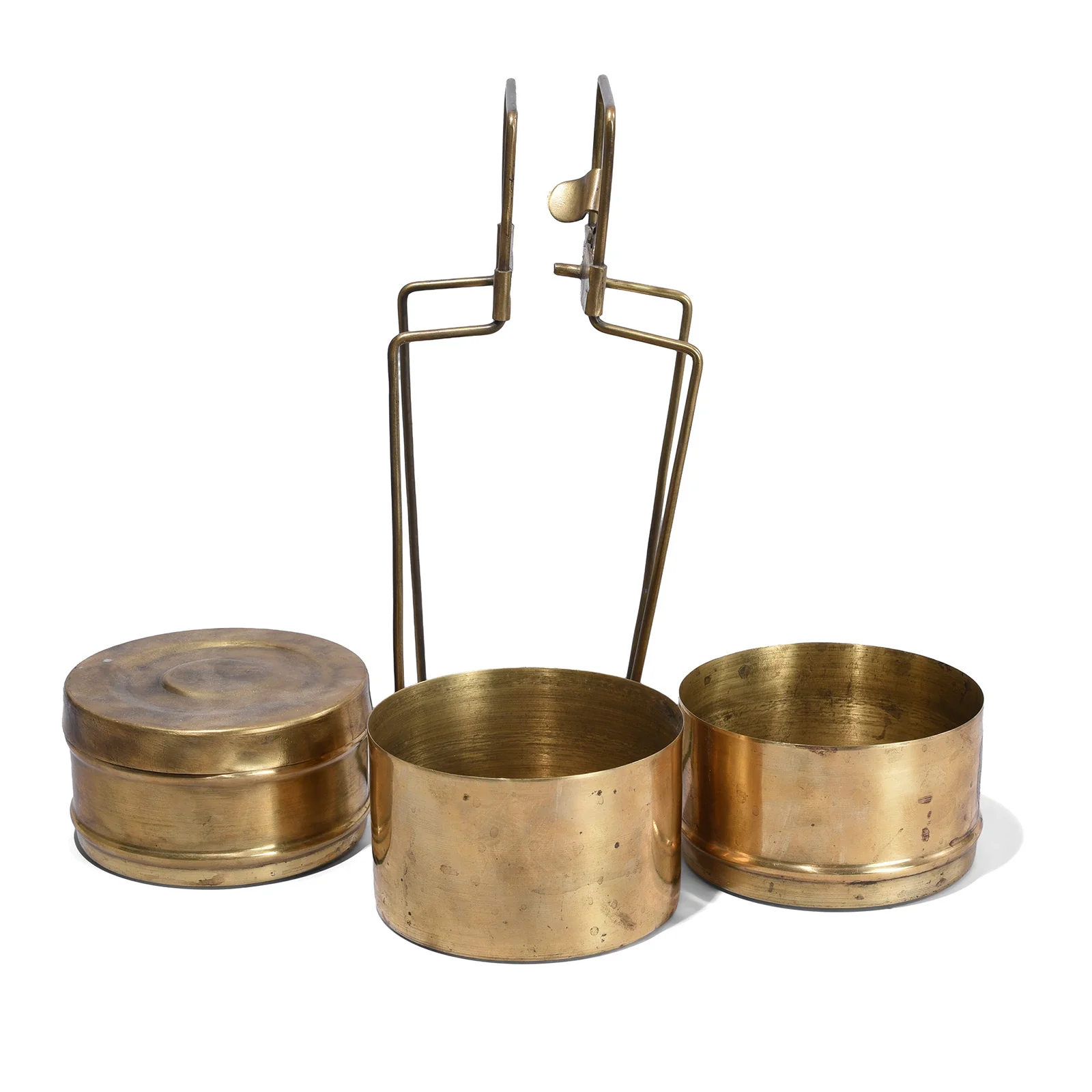 3 Tier Brass Tiffin Box - Early 20th Century - Image 3