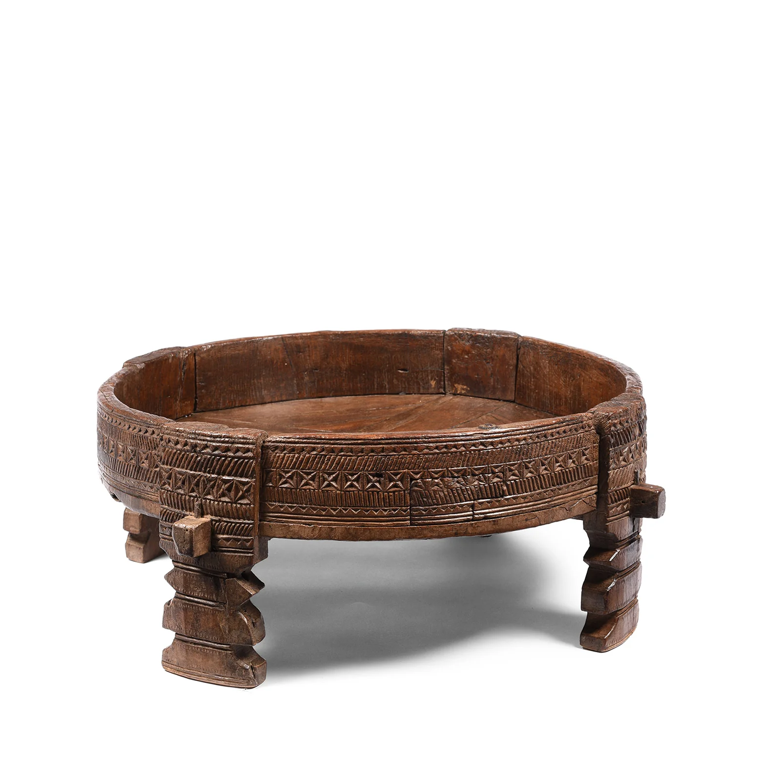 Indian Chakki Coffee Table From Rajasthan - 19thC