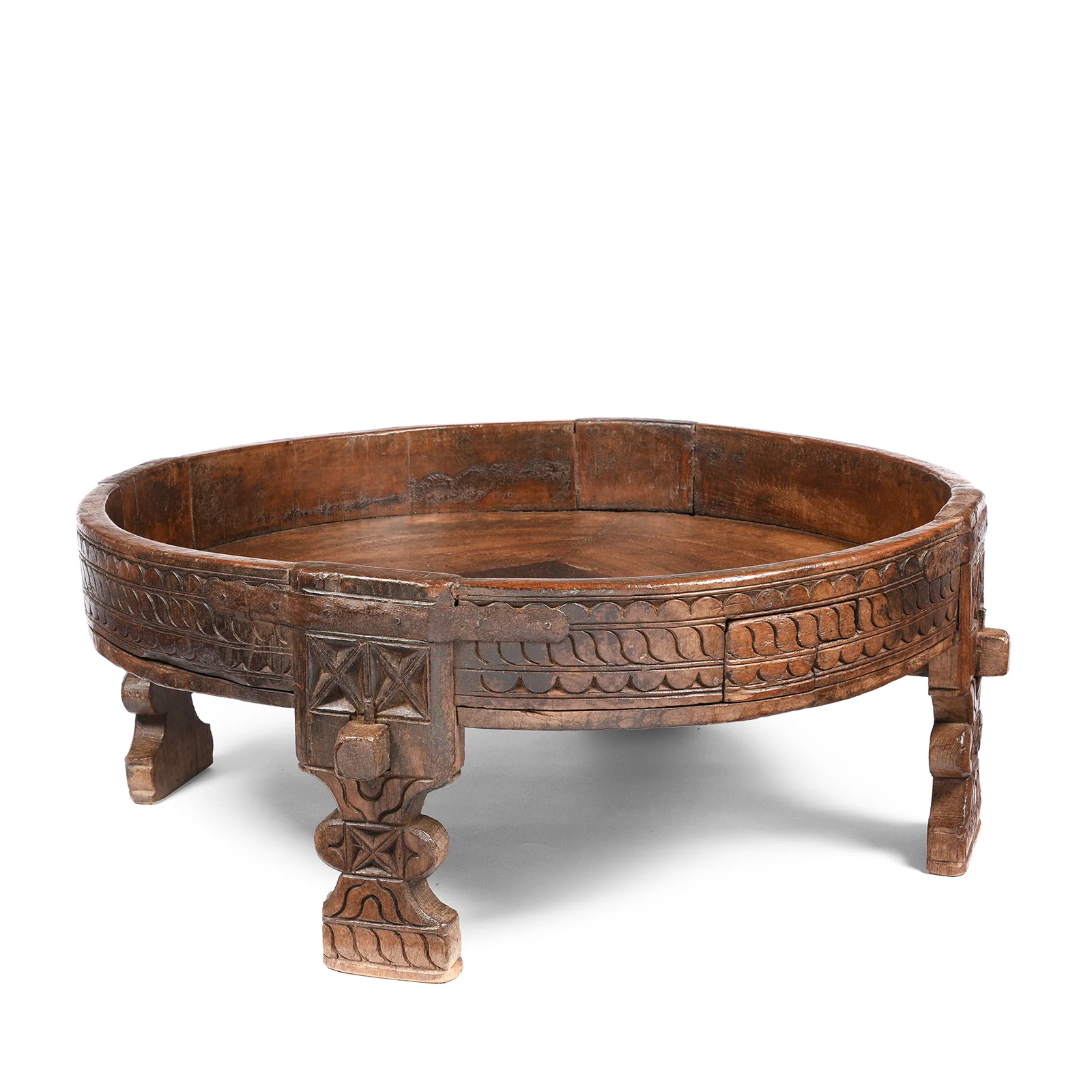 Indian Chakki Coffee Table From Rajasthan - 19thC