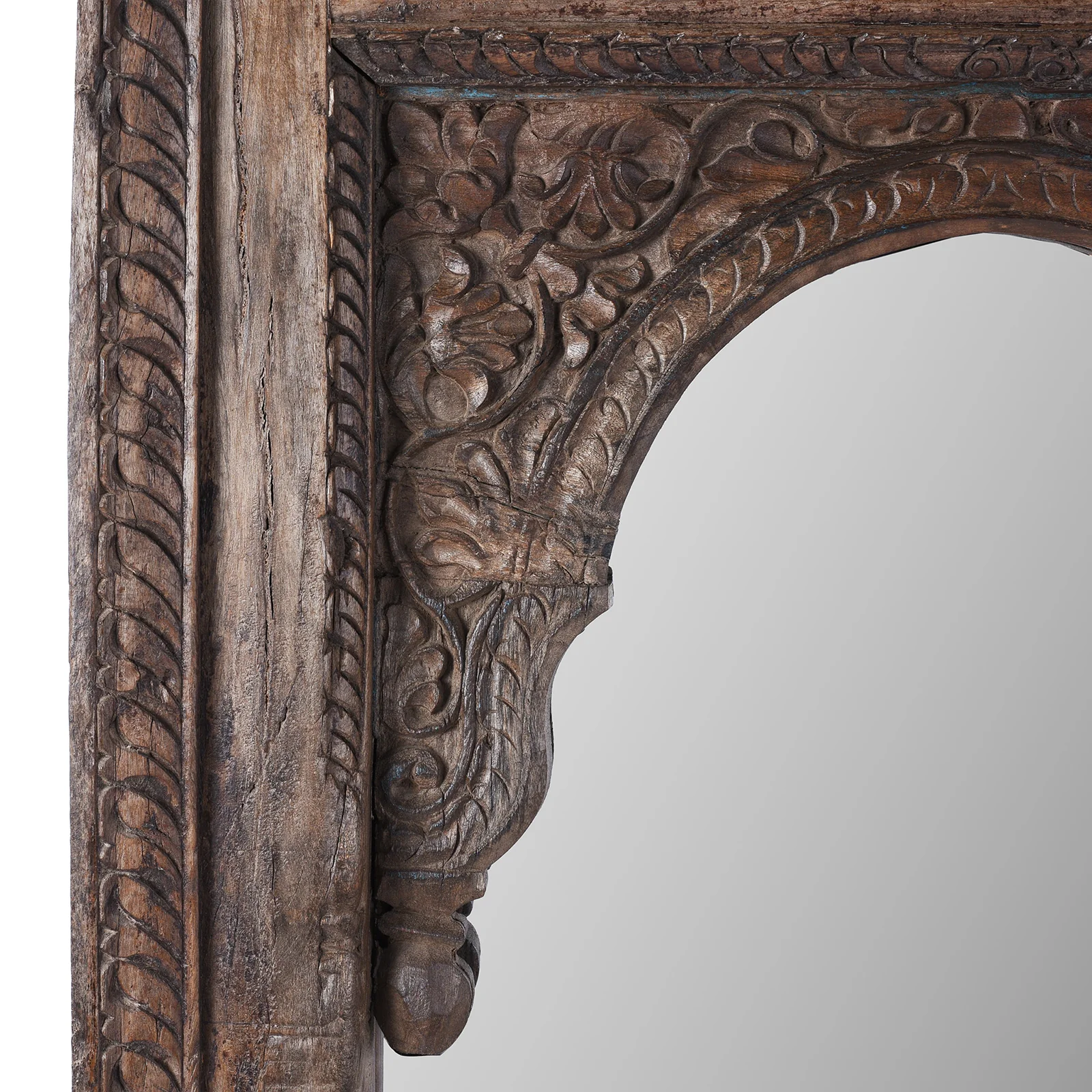 Old Teak Window Mirror From Madyha Pradesh - 19th Century - Image 3