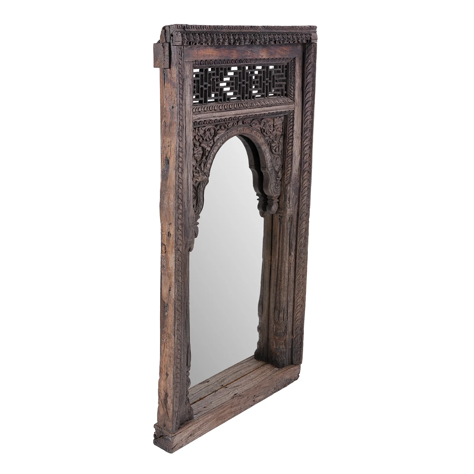 Old Teak Window Mirror From Madyha Pradesh - 19th Century - Image 4