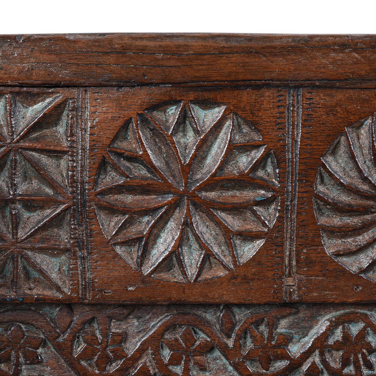Carved Teak Majus Dowry Chest From Saurashtra - 19th Century - Image 10