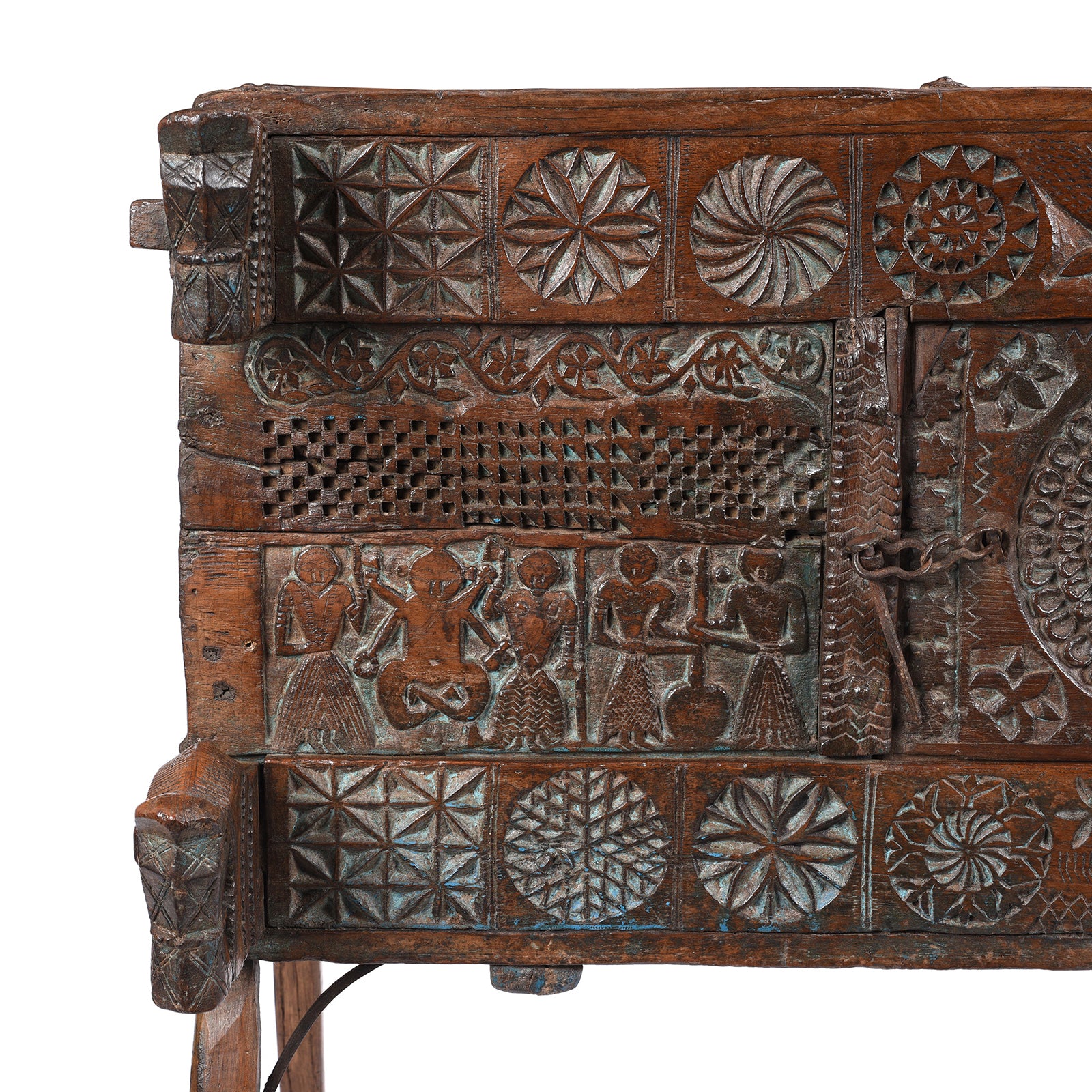Carved Teak Majus Dowry Chest From Saurashtra - 19th Century - Image 13