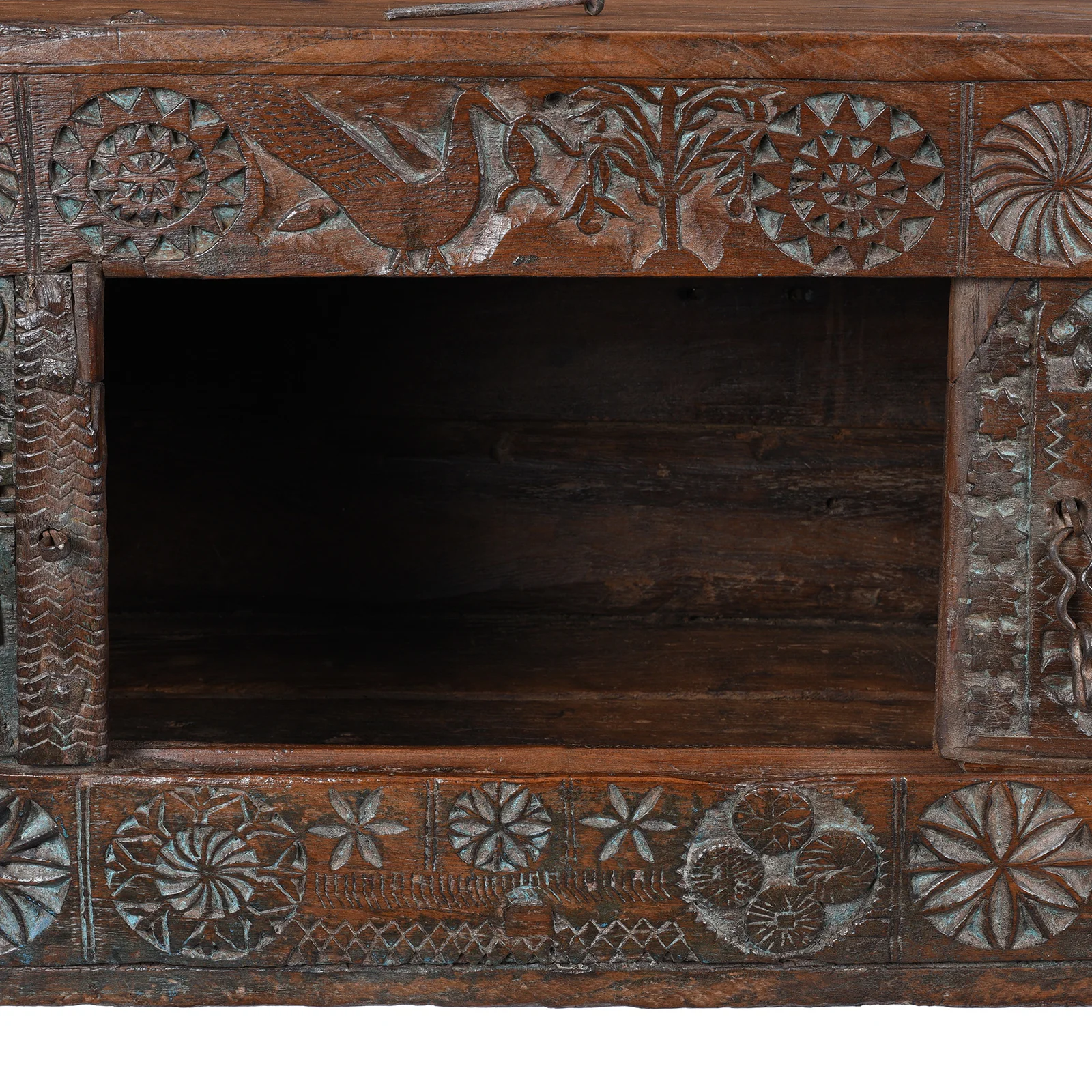 Carved Teak Majus Dowry Chest From Saurashtra - 19th Century - Image 4
