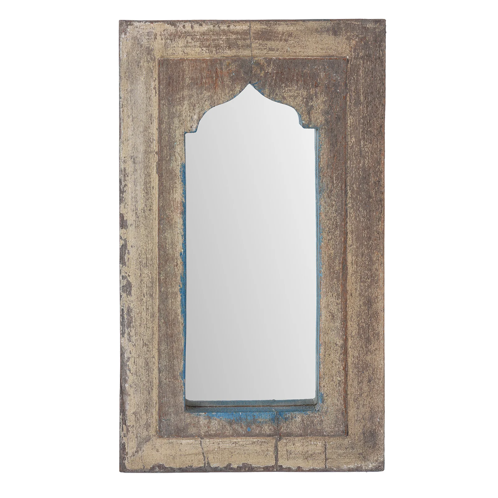 Indian Mihrab Mirror Made From An Old Teak Panel