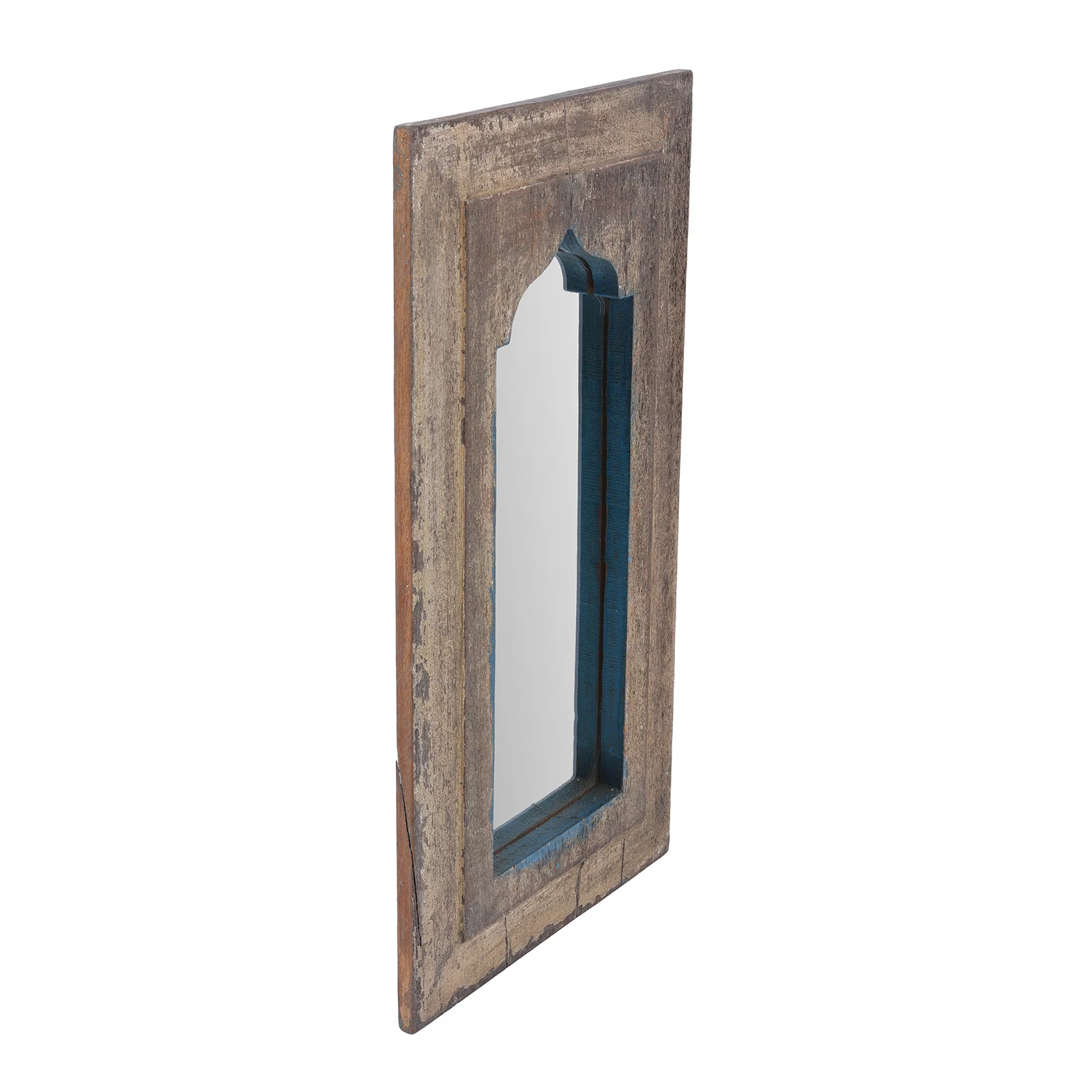 Indian Mihrab Mirror Made From An Old Teak Panel - Image 3
