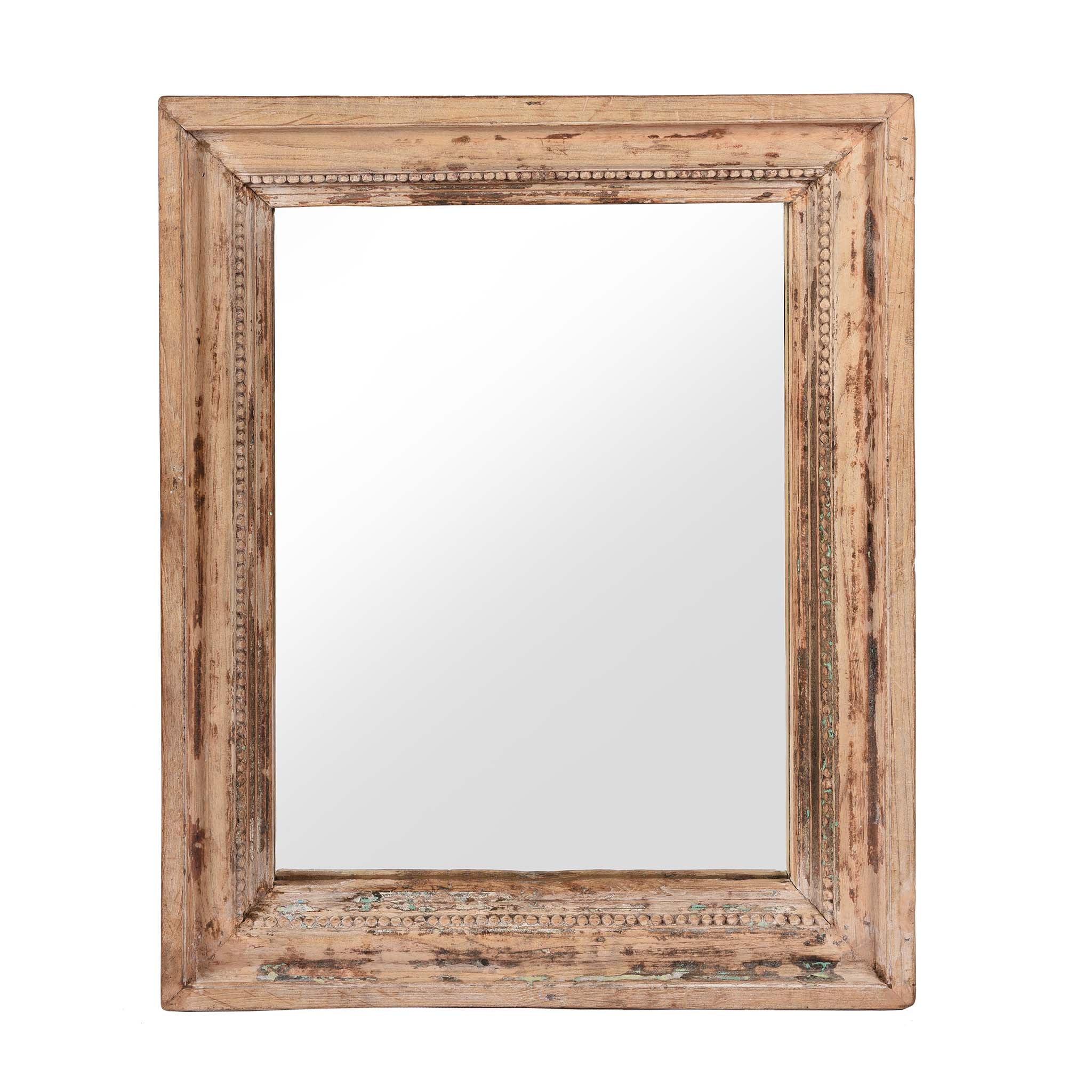 Indian Mirror Made From An Old Teak Window - 19thC