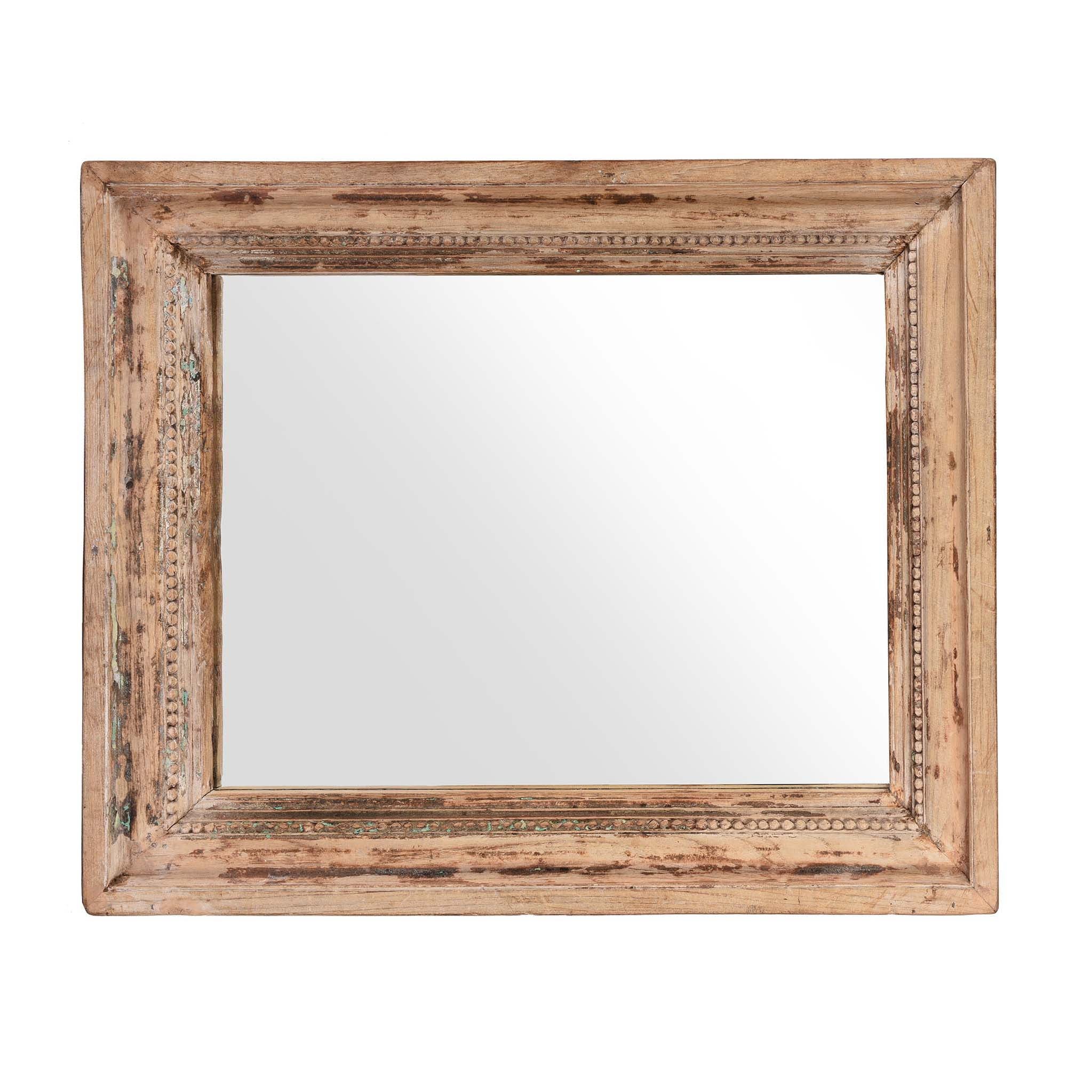 Indian Mirror Made From An Old Teak Window - 19thC - Image 2