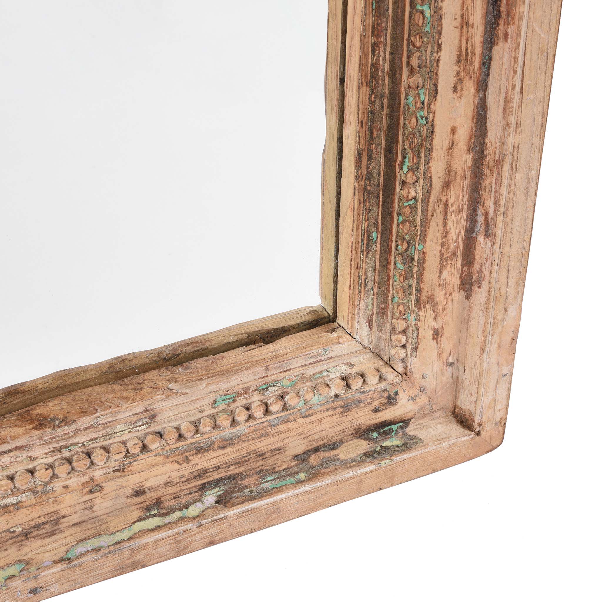 Indian Mirror Made From An Old Teak Window - 19thC - Image 4
