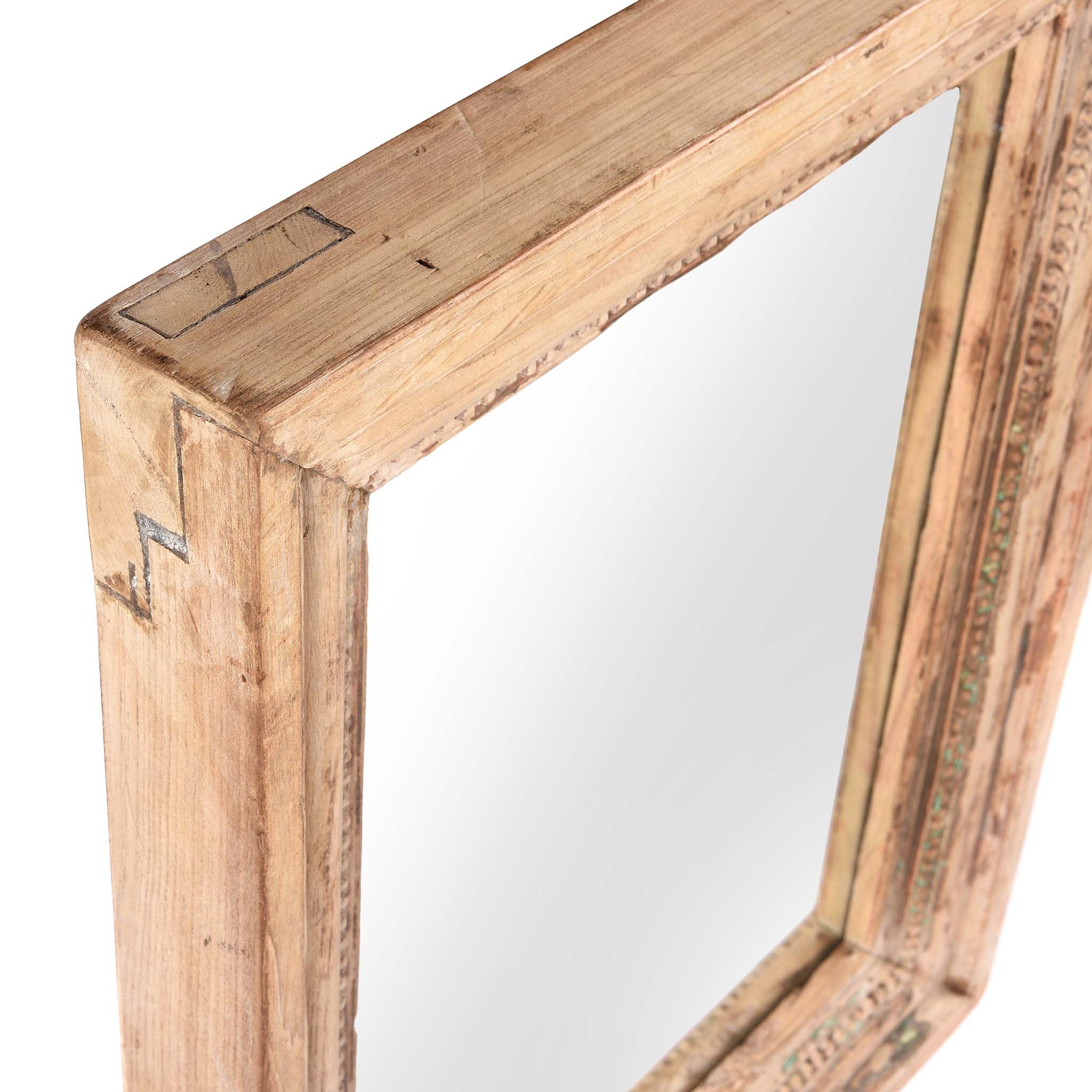 Indian Mirror Made From An Old Teak Window - 19thC - Image 5