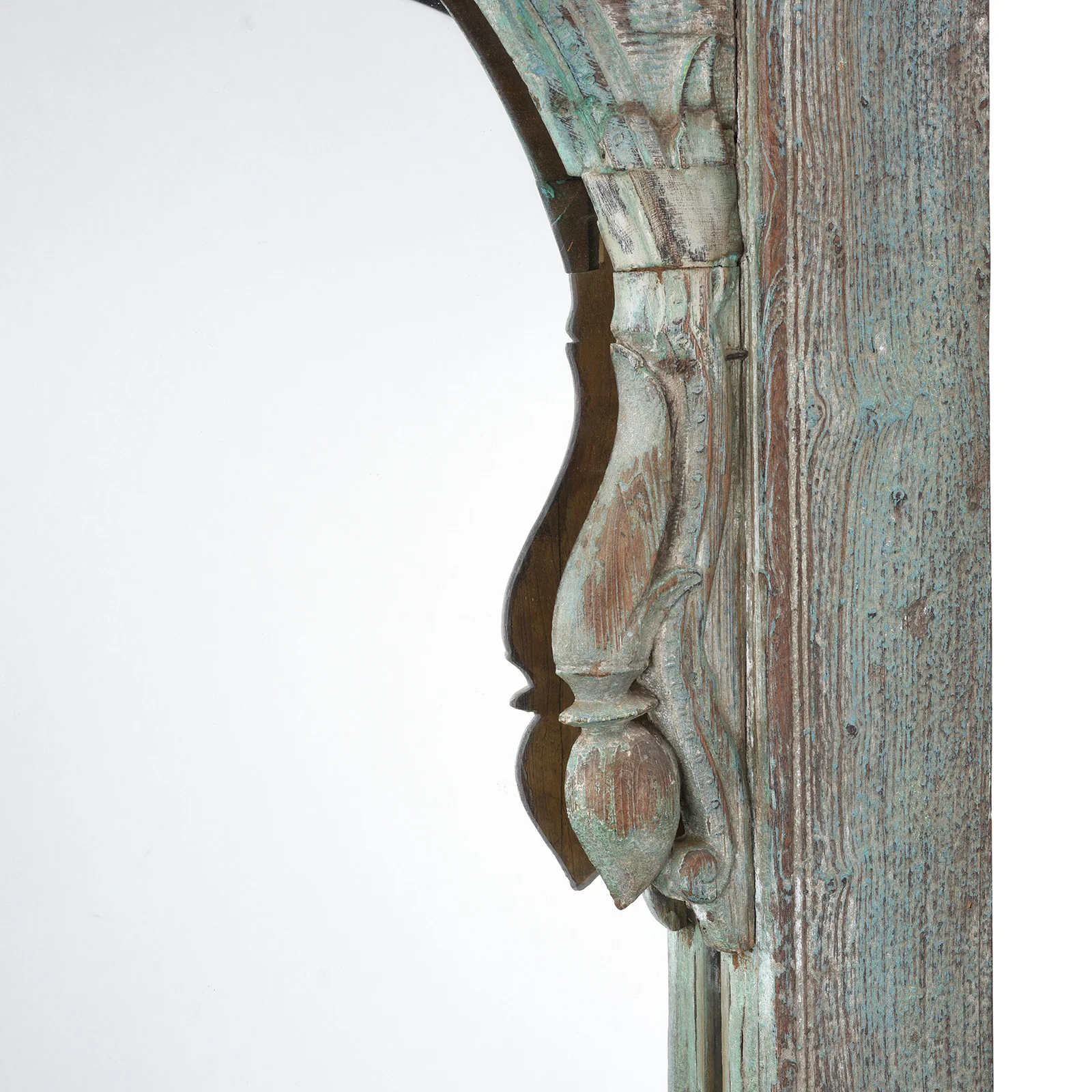 Large Blue Painted Indian Mirror Made From An Old Window - 19th Century - Image 4
