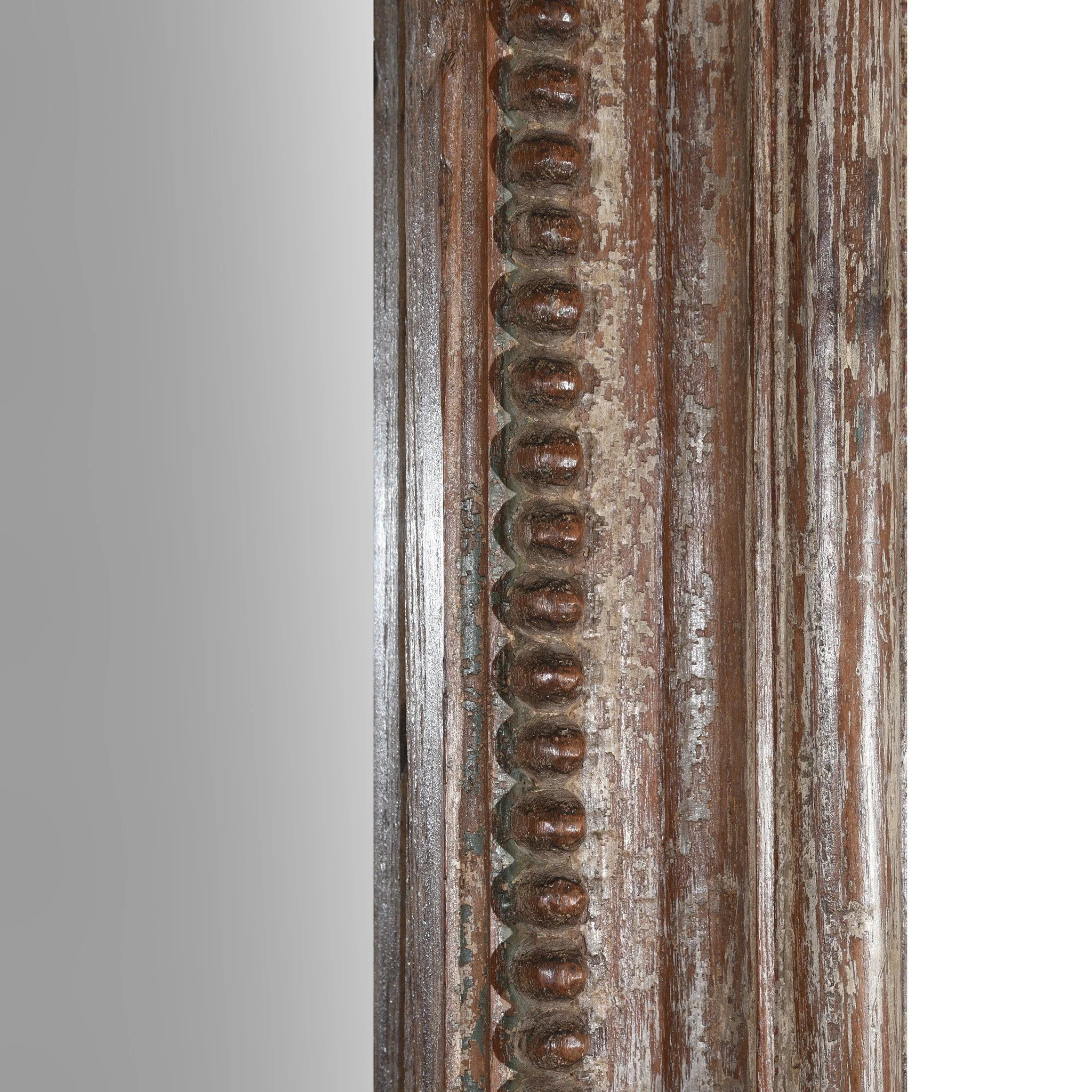 Indian Mirror Made From An Old Teak Window - 19ThC - Image 5