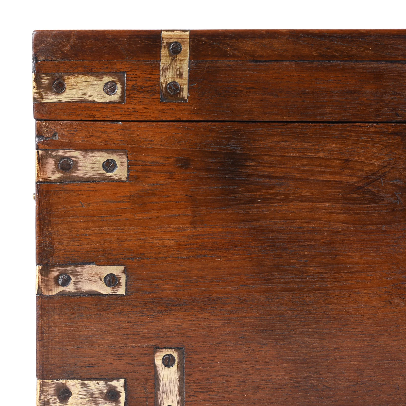 Brass Bound Teak Campaign Box - 19th Century - Image 2