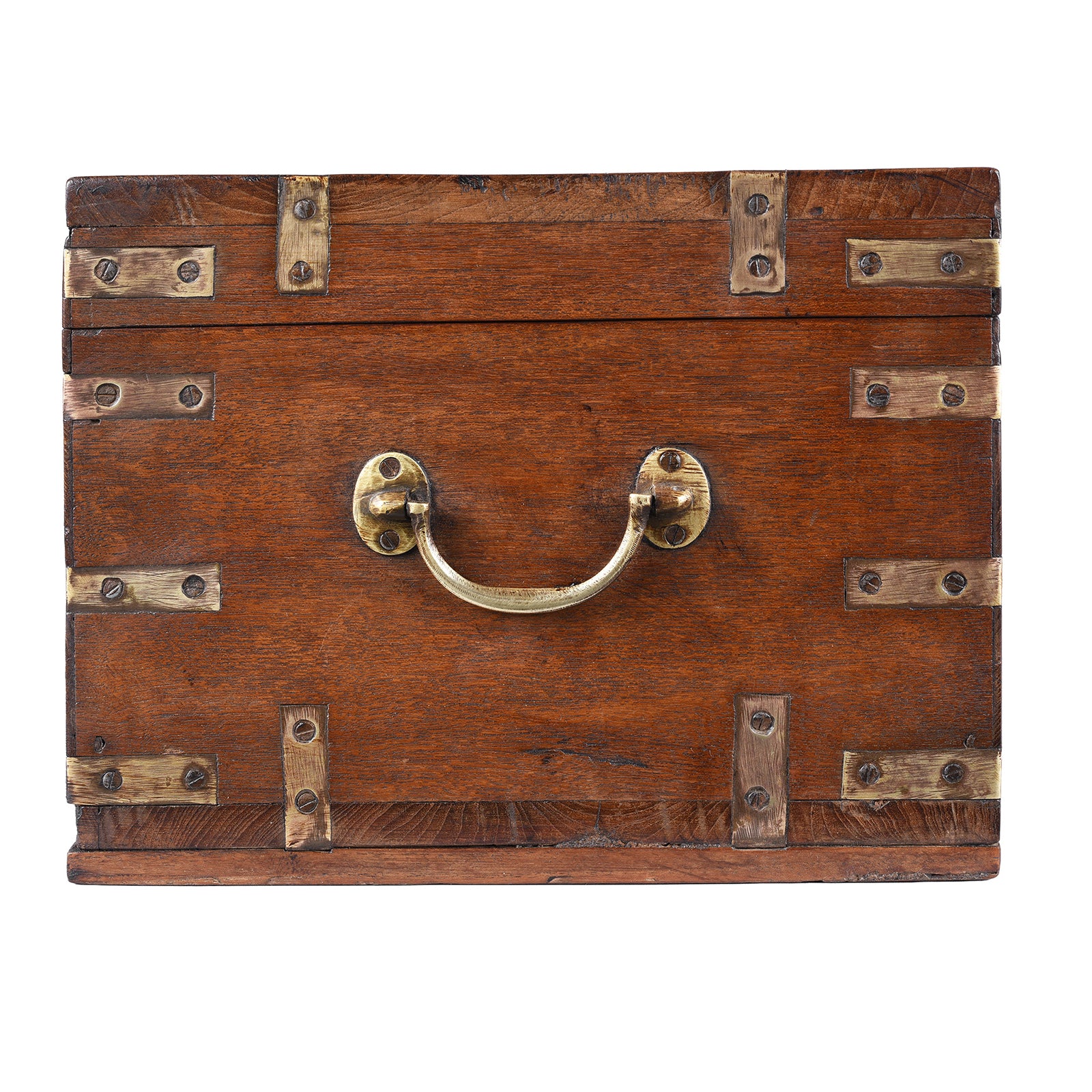 Brass Bound Teak Campaign Box - 19th Century - Image 6