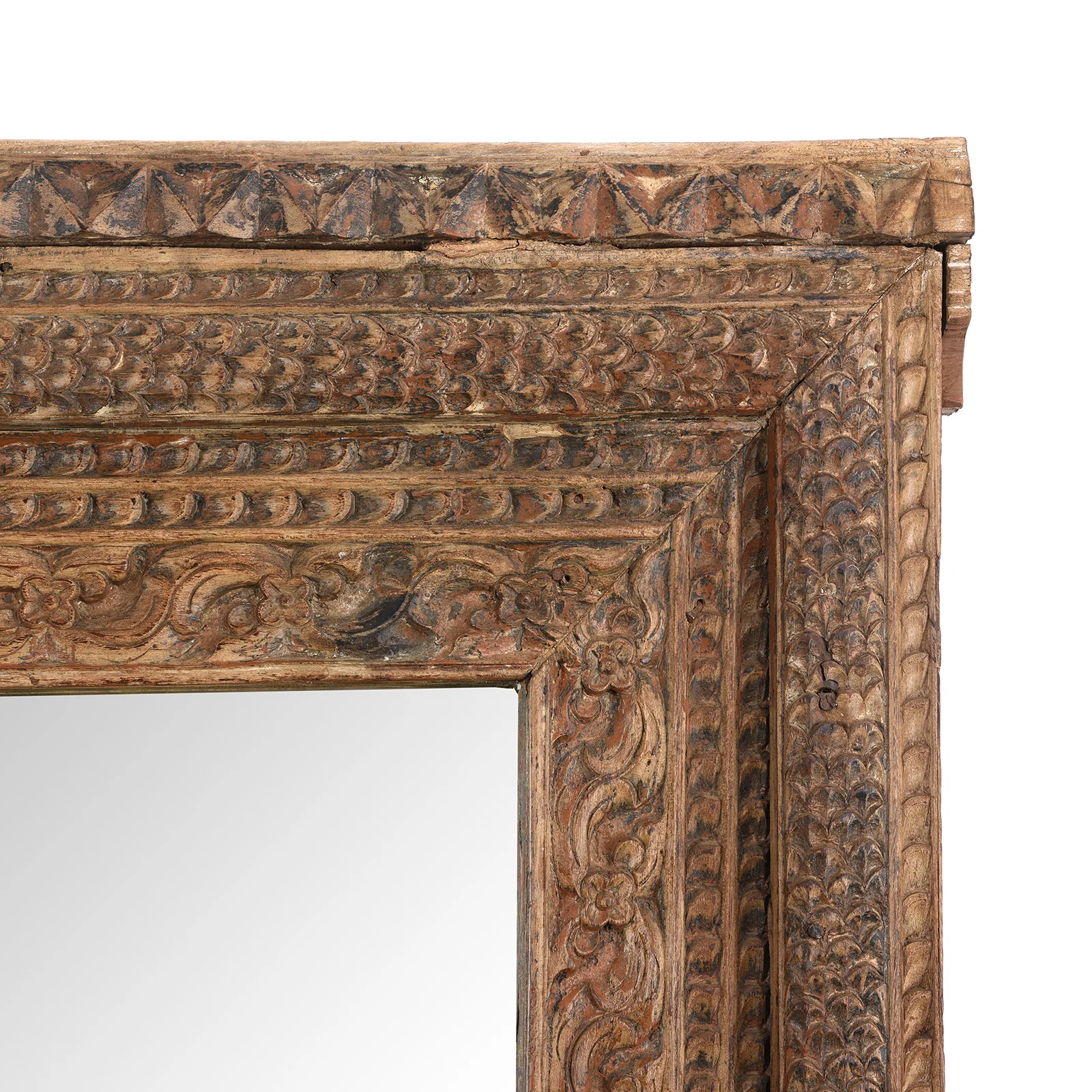 Carved Teak Door Mirror From Andhra Pradesh - 19th Century - Image 2