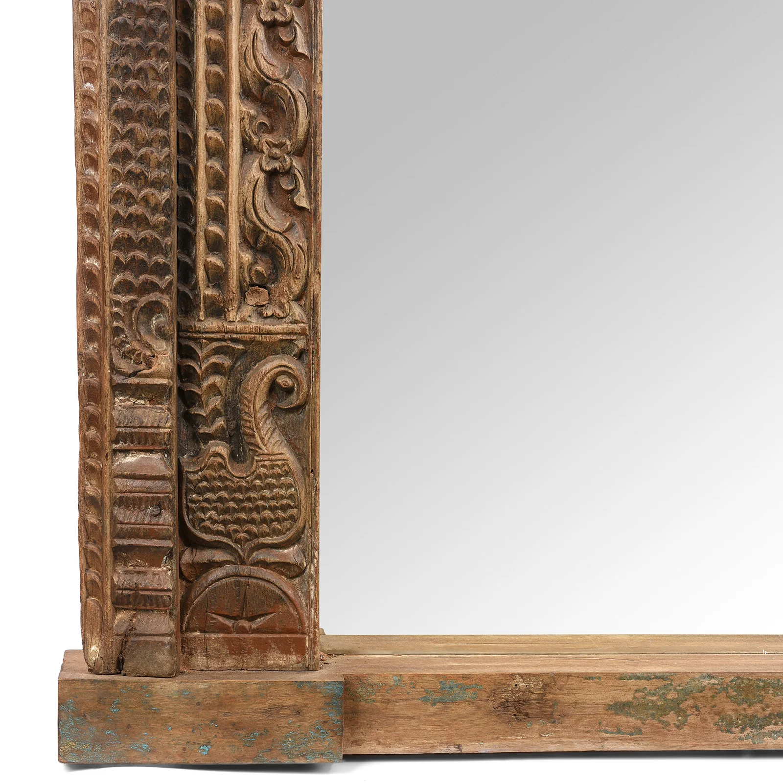 Carved Teak Door Mirror From Andhra Pradesh - 19th Century - Image 5