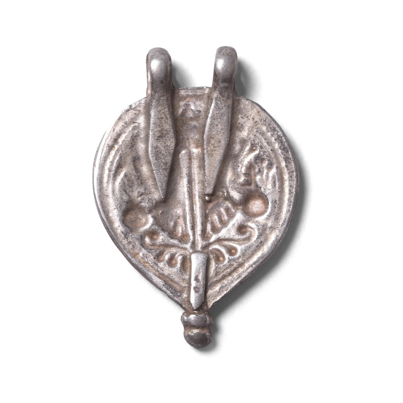 Tribal Silver Amulet From Rajasthan - Vishnu Feet - Image 10
