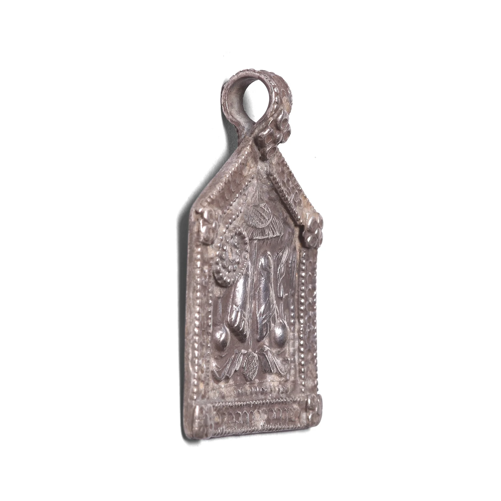 Tribal Silver Amulet From Rajasthan - Vishnu Feet - Image 5