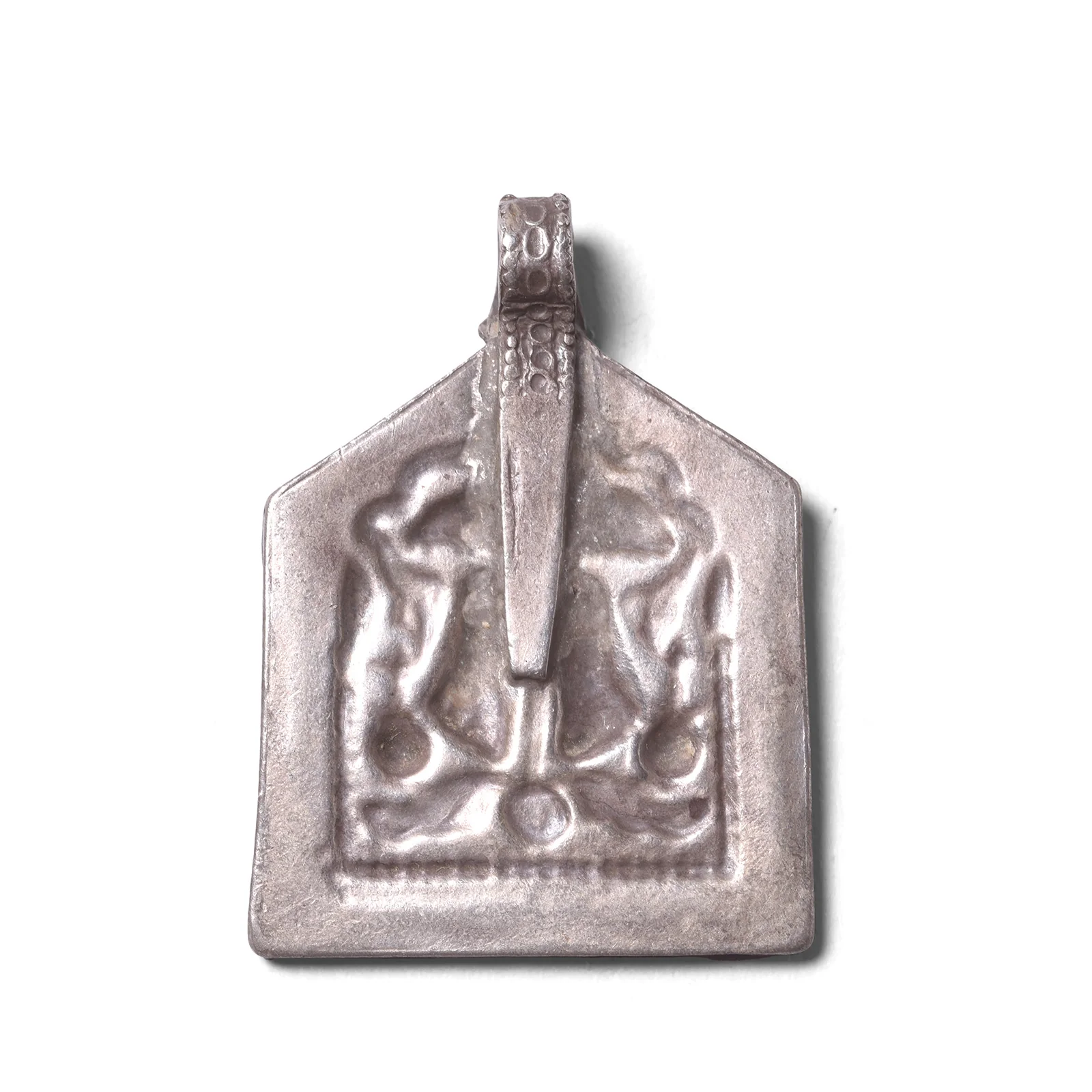Tribal Silver Amulet From Rajasthan - Vishnu Feet - Image 6