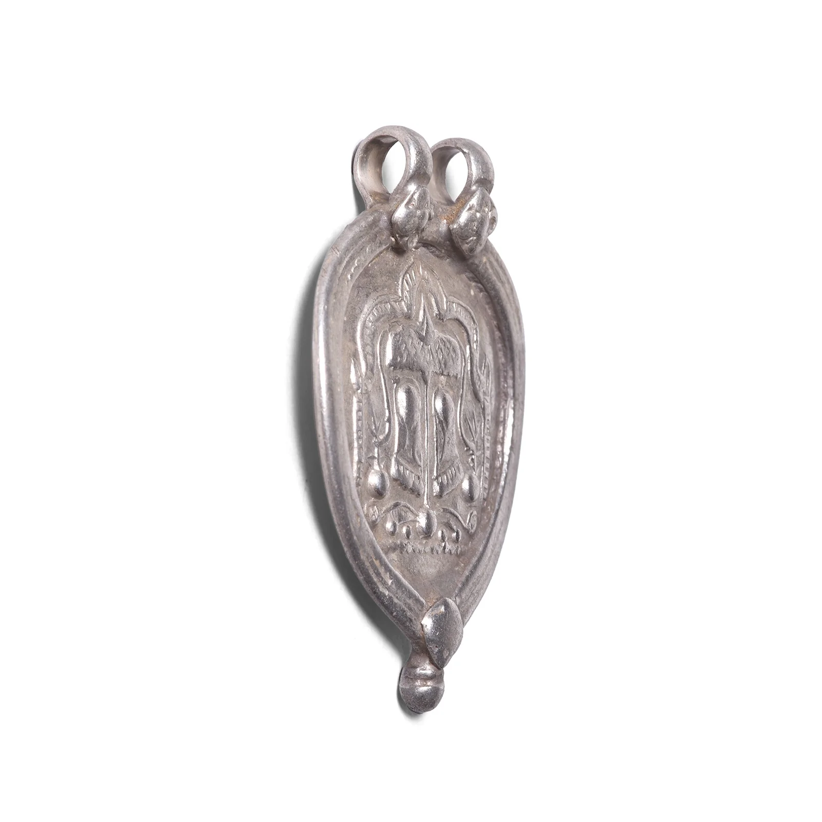 Tribal Silver Amulet From Rajasthan - Vishnu Feet - Image 7