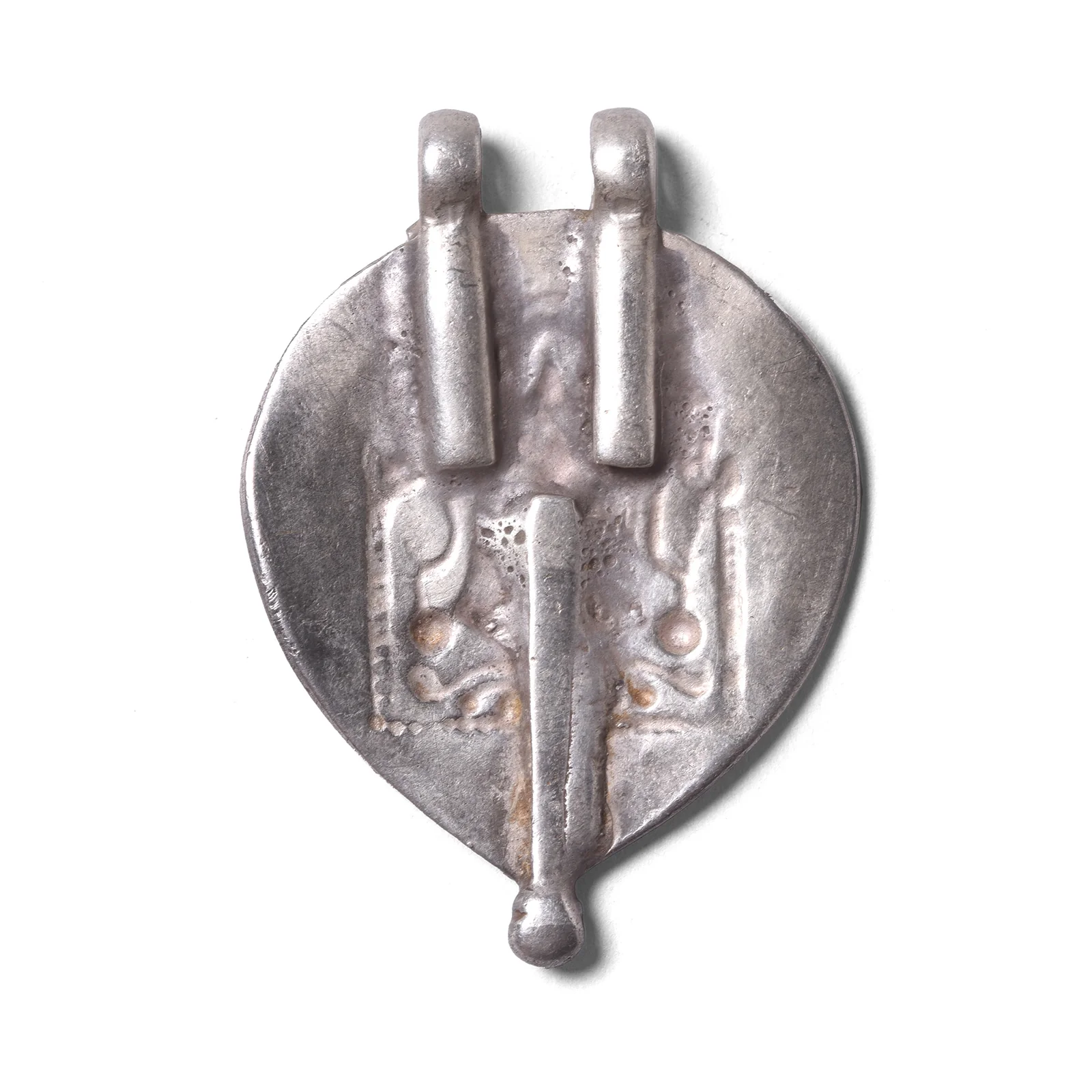 Tribal Silver Amulet From Rajasthan - Vishnu Feet - Image 8