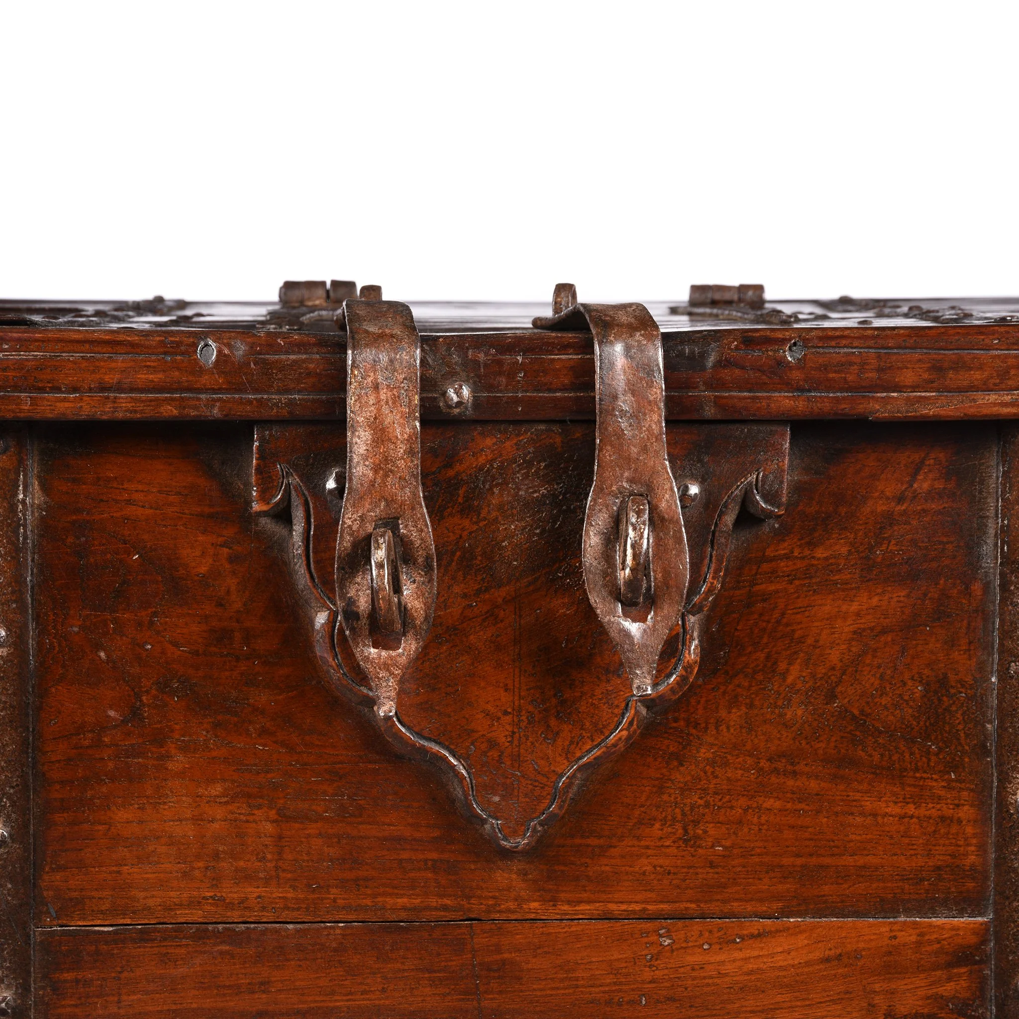 Iron Bound Teak Dowry Chest from Gujarat - 19thC - Image 10