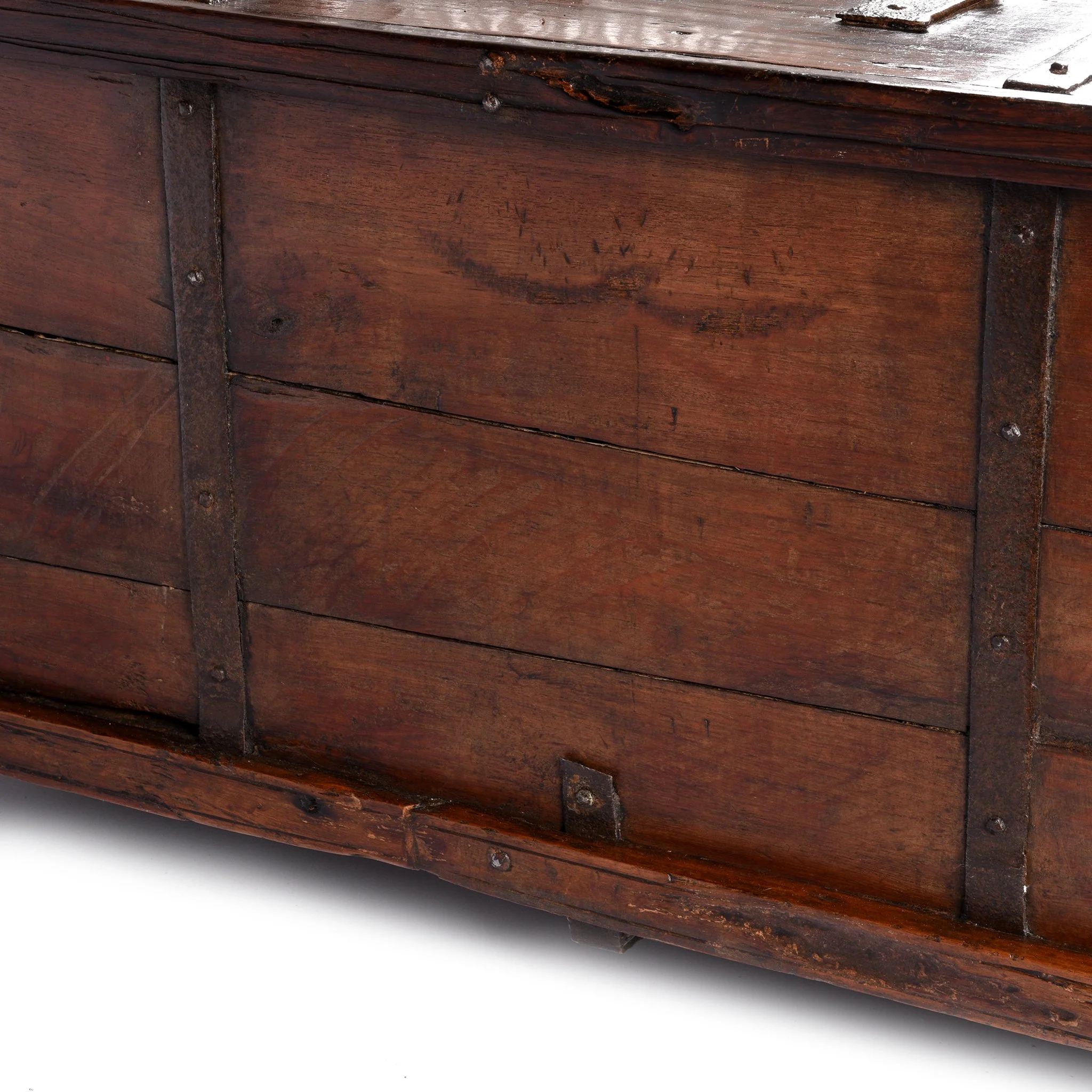 Iron Bound Teak Dowry Chest from Gujarat - 19thC - Image 11
