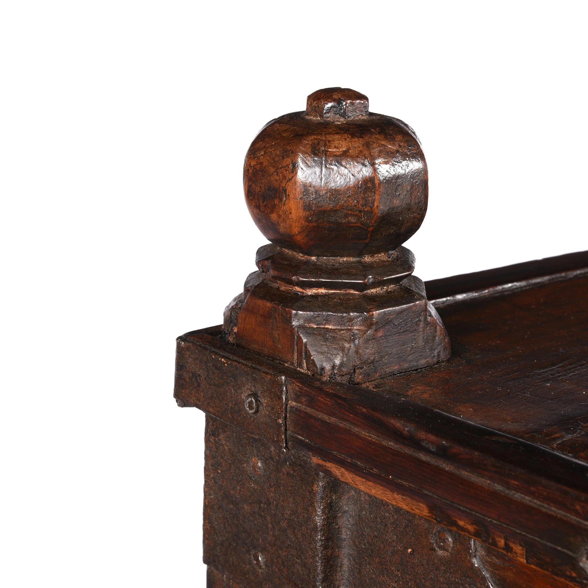 Iron Bound Teak Dowry Chest from Gujarat - 19thC - Image 2