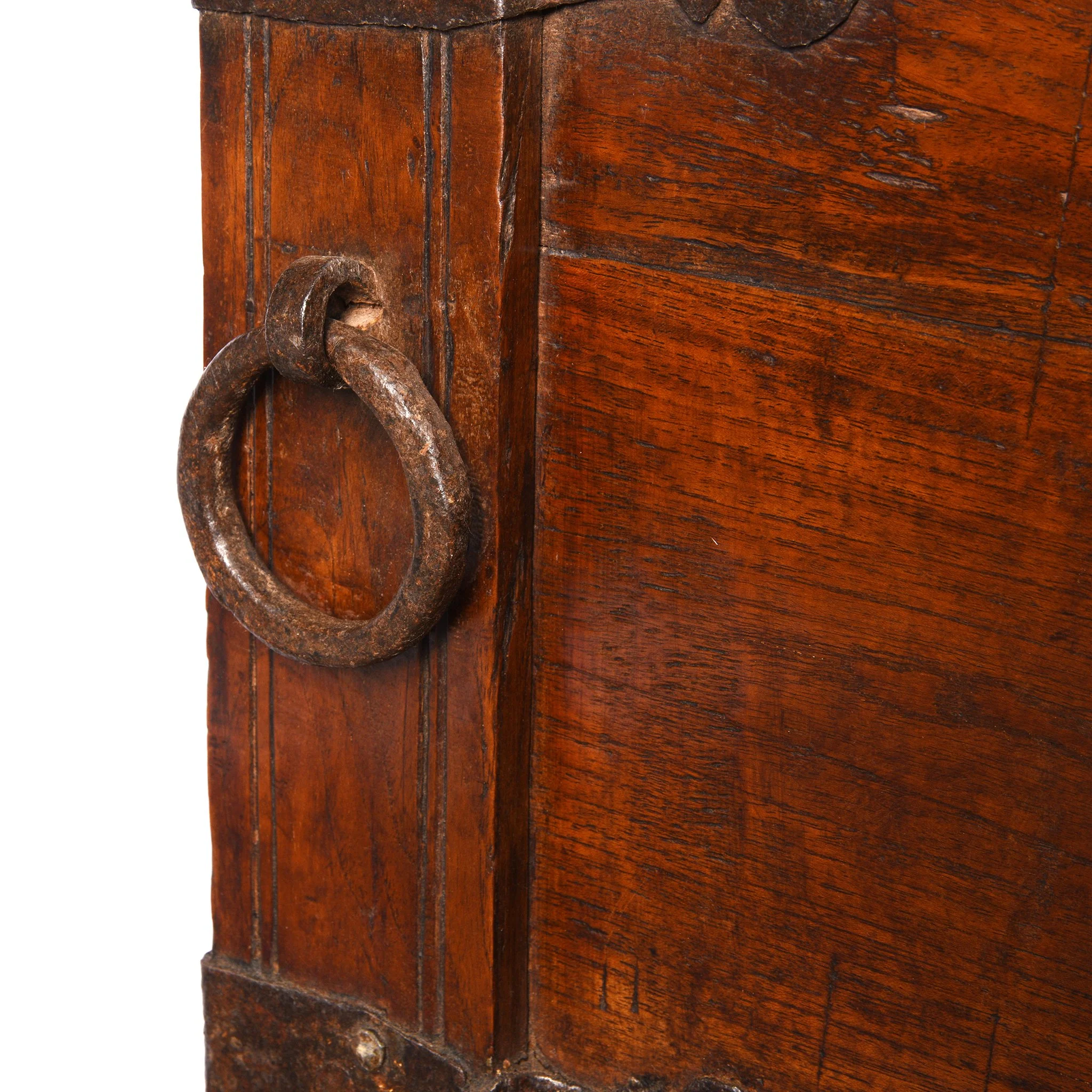 Iron Bound Teak Dowry Chest from Gujarat - 19thC - Image 4