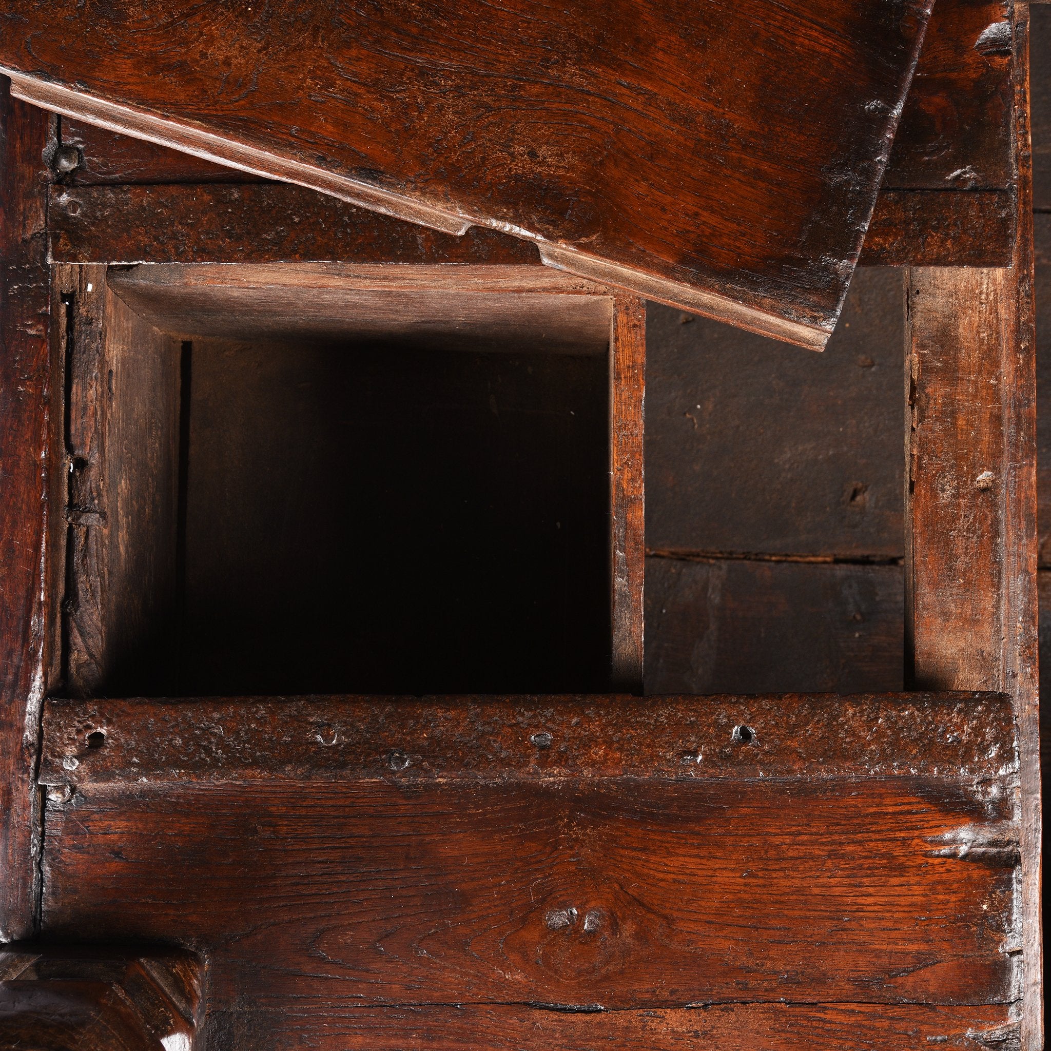 Iron Bound Teak Dowry Chest from Gujarat - 19thC - Image 6