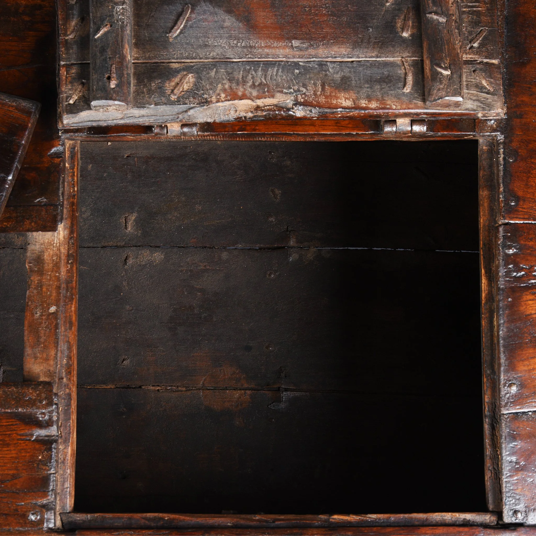 Iron Bound Teak Dowry Chest from Gujarat - 19thC - Image 7
