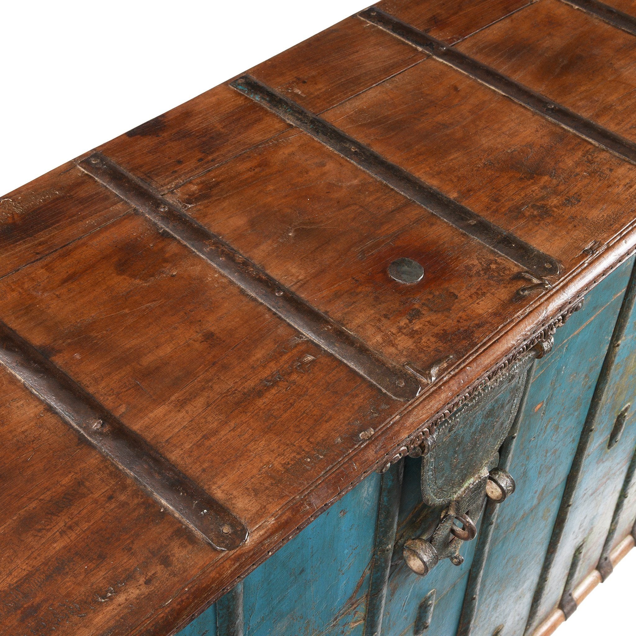 Blue Painted Pithara Console Chest From Southern Gujarat- 19thC - Image 10